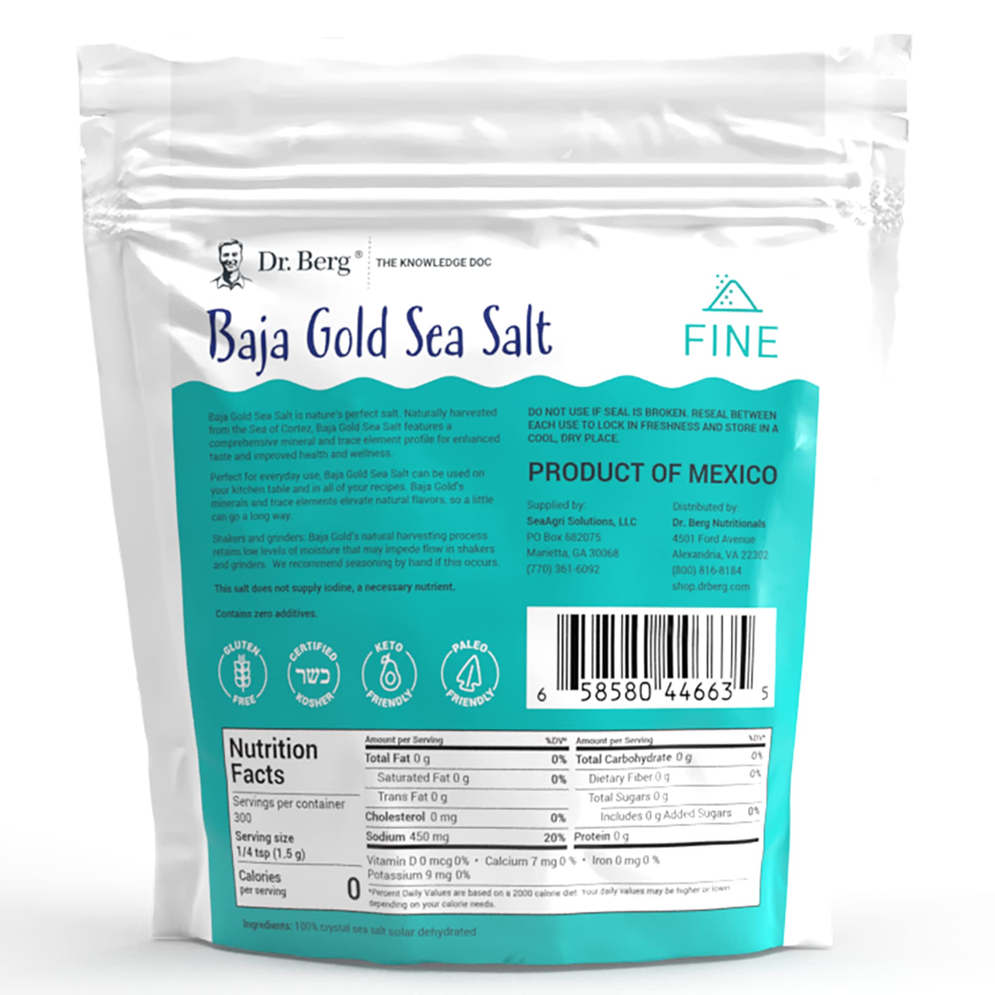 Dr. Berg's Baja Gold Sea Salt Organic - Natures Fine Sea Salt Support For Hydration Dr. Berg Nutritionals buy supplements canada