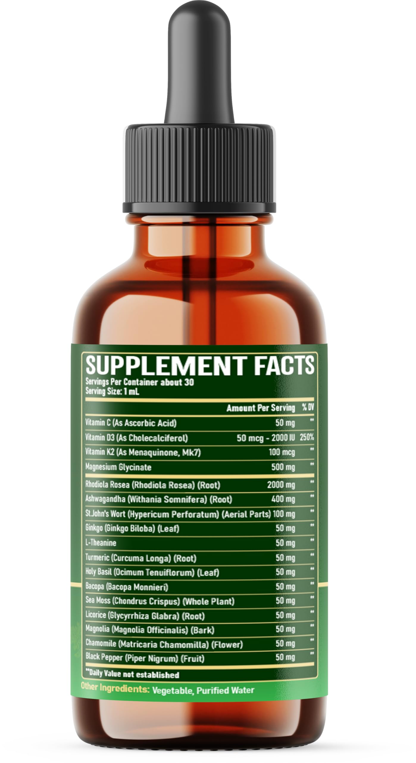 17in1 Rhodiola Rosea Liquid Supplement with Ashwagandha, Magnesium Glycine, L-Theanine, Vitamin C, Vitamin D3, Vitamin K2, Ginkgo, Turmeric, Holy Basil and More - 1 FL Oz - 60 Day Supply WELBUDA buy supplements canada