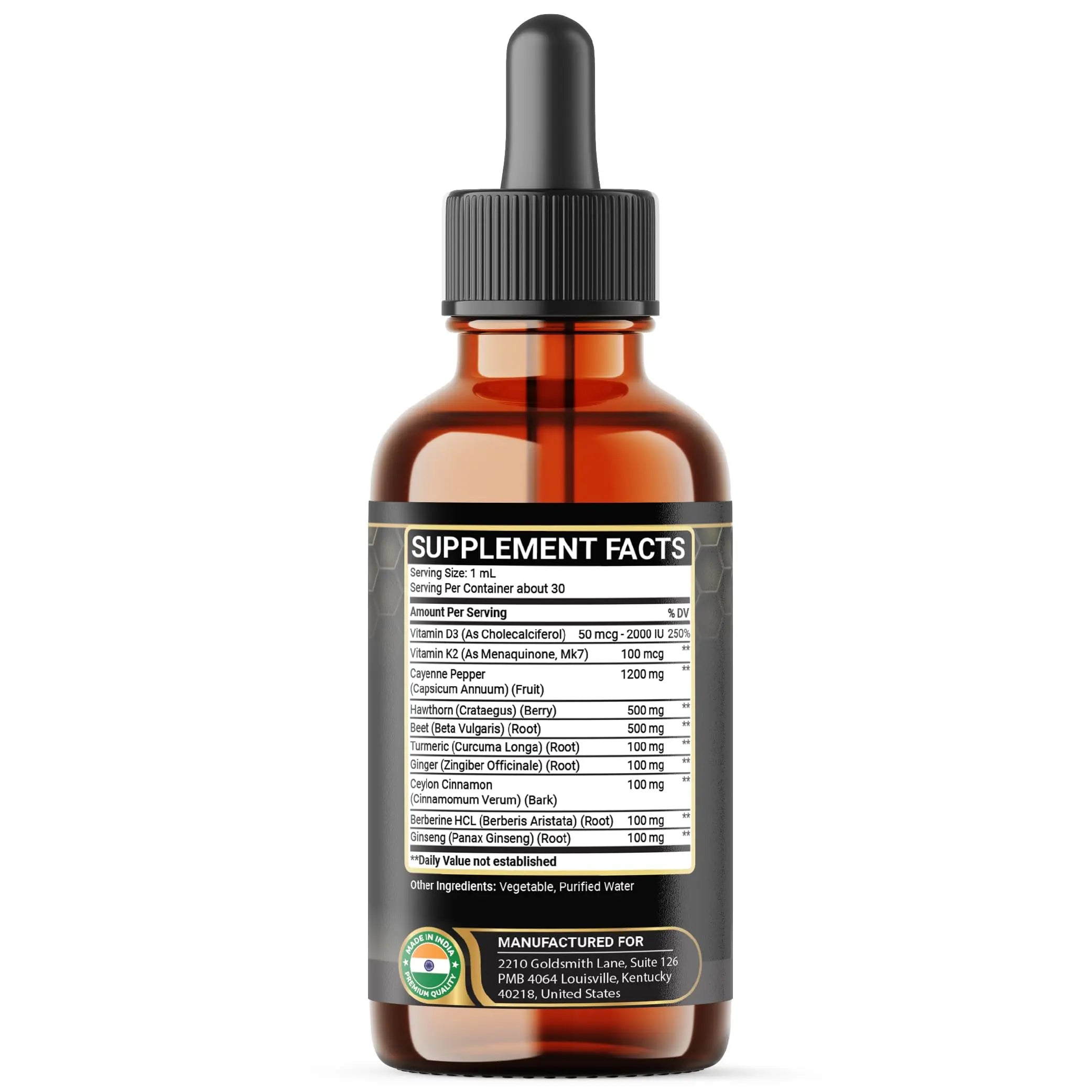 Penhoment 2 Packs - 2700 mg 10in1 Cayenne Pepper Liquid Drops with Hawthorn Berry, Vitamin D3 K2, Beet Root, Ginger Turmeric, Ginger, Ceylon Cinnamon, Berberine, and Ginseng - 2 Months Penhoment buy supplements canada