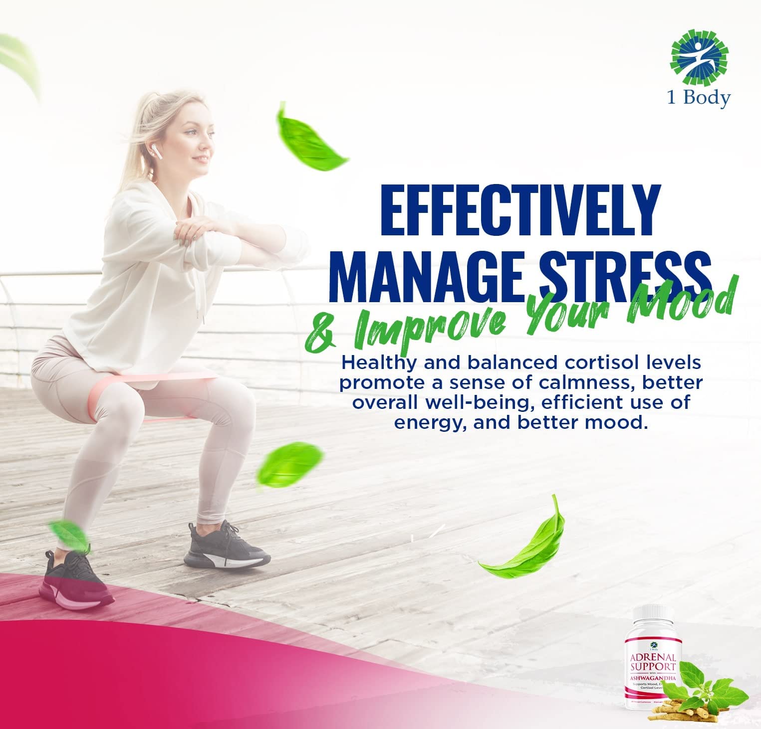 1 Body Adaptogen Complex Supplement with Ashwagandha - 60 Vegan Cap 1 Body buy supplements canada