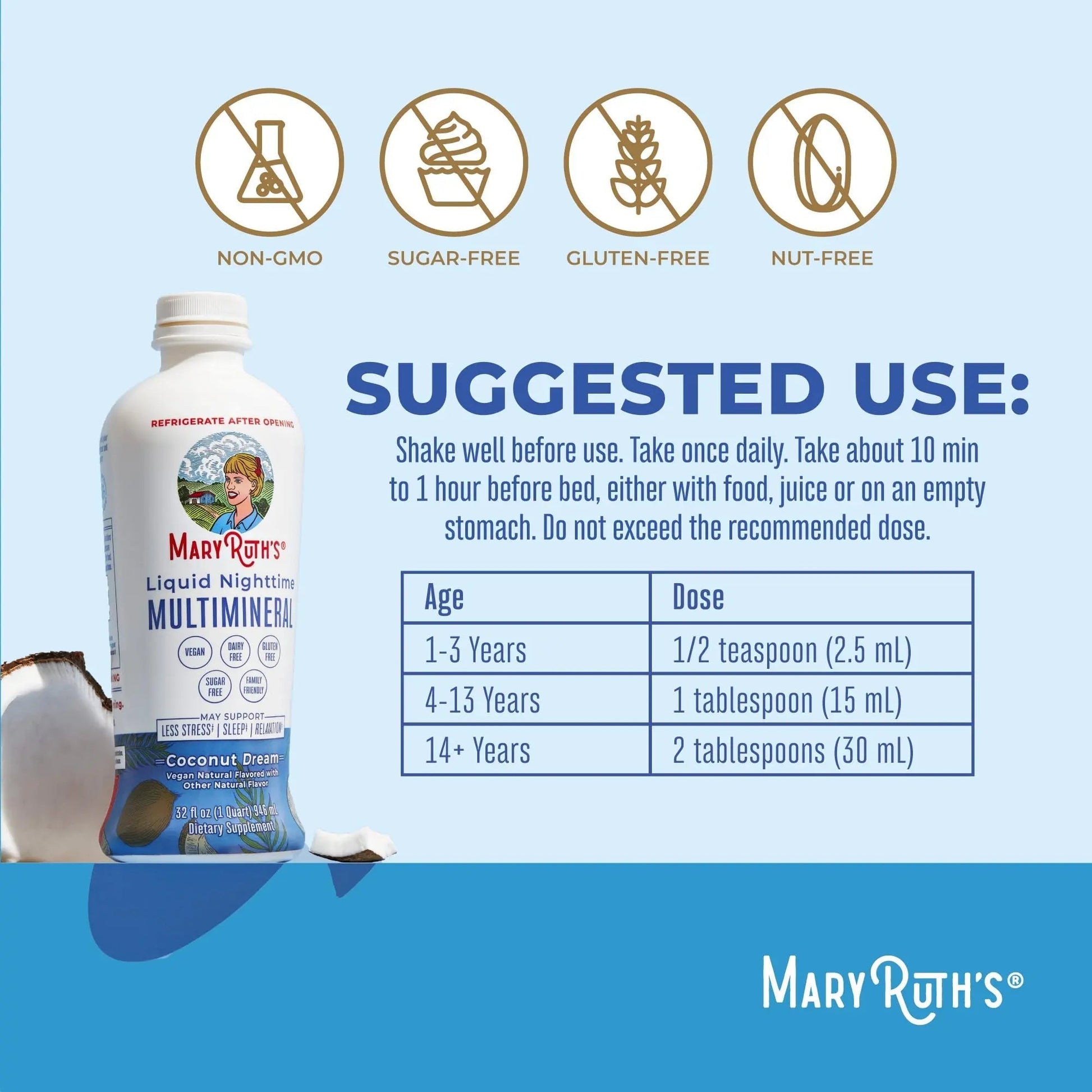 MaryRuth's Multivitamin Gummies for Women (Cherry & Raspberry) & Liquid Nighttime Multimineral Coconut (32oz) | Clean Label Project Verified MARYRUTH'S buy supplements canada