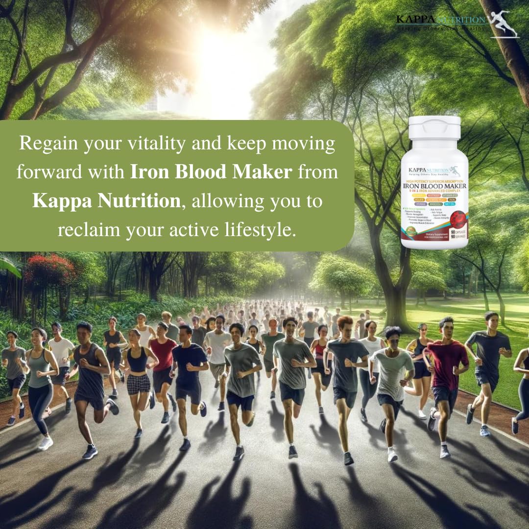KAPPA NUTRITION Iron 26mg, Vitamin C & Orange 150mg, Folate 667mcg DFE, Vitamin B12, Beetroot, Brewers Yeast, Broccoli & MCT Oil KAPPA NUTRITION buy supplements canada
