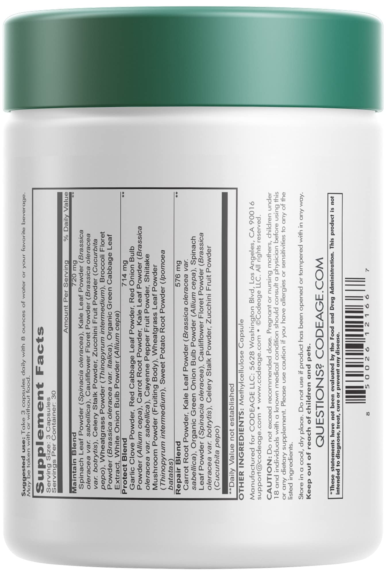 Codeage Instantfood Easy Veggies, Over 15 Vegetable Powders Equivalent All-in-One, Daily Vegan Blend, Whole Food Greens Vitamins Supplement Capsules, Phytonutrients Multivitamin, Non-GMO, 90 Capsules Codeage buy supplements canada