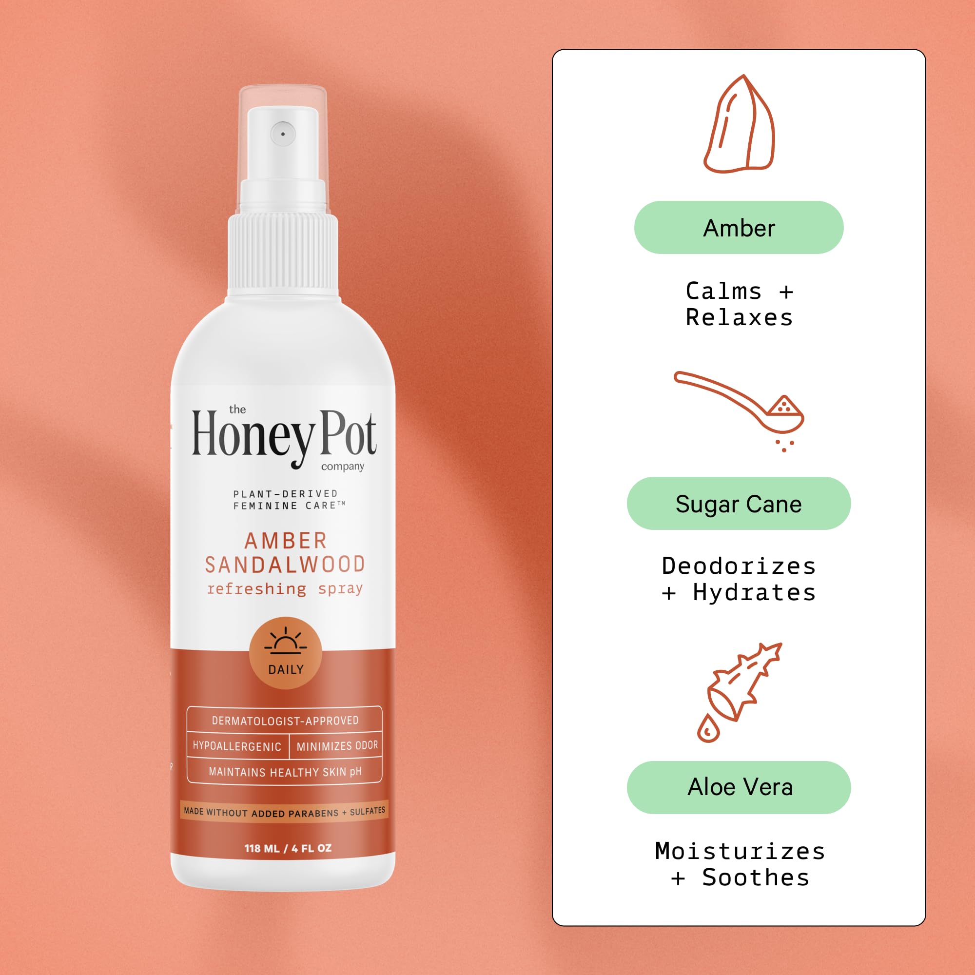 The Honey Pot Company - Refreshing and Restorative Panty and Body Plant-Derived Deodorant Spray The Honey Pot Company buy supplements canada