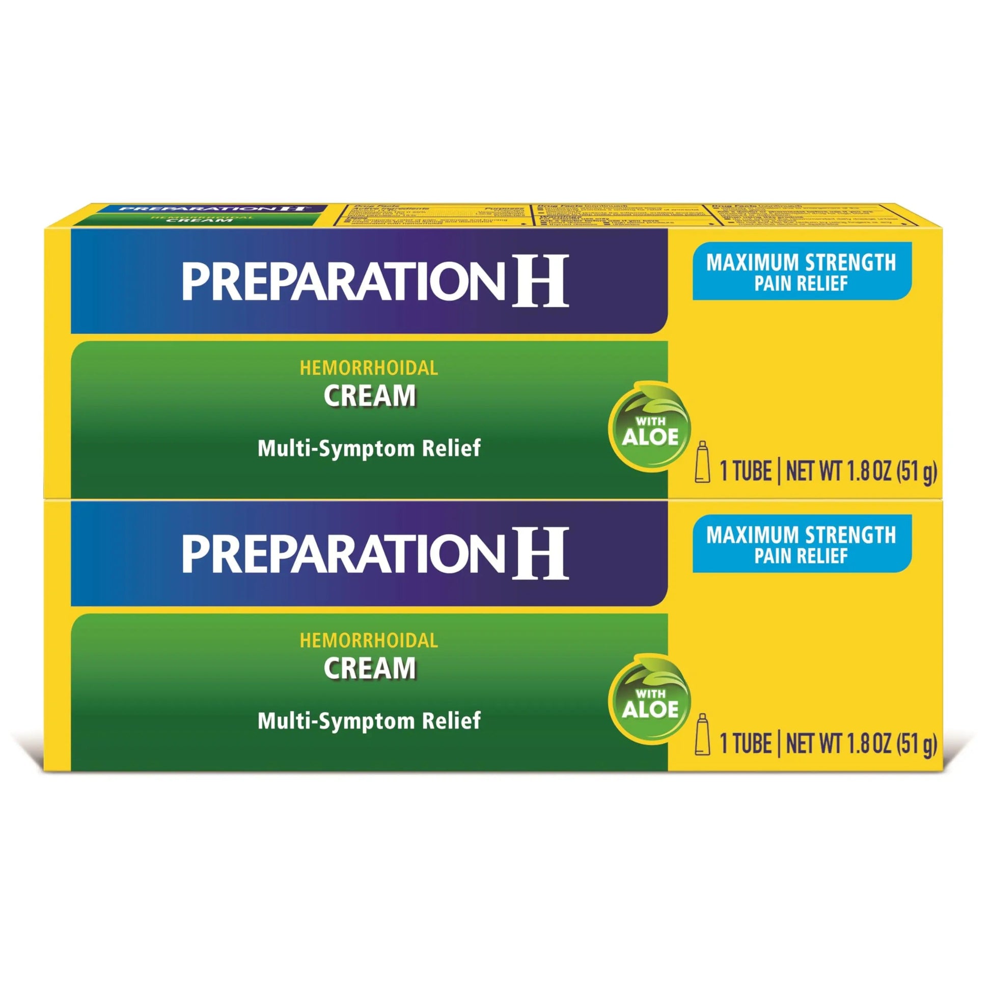 Preparation H Hemorrhoid Symptom Treatment Cream (2 x 1.8 Ounce Tube), Maximum Strength Multi-Symptom Pain Relief with Aloe Preparation H buy supplements canada