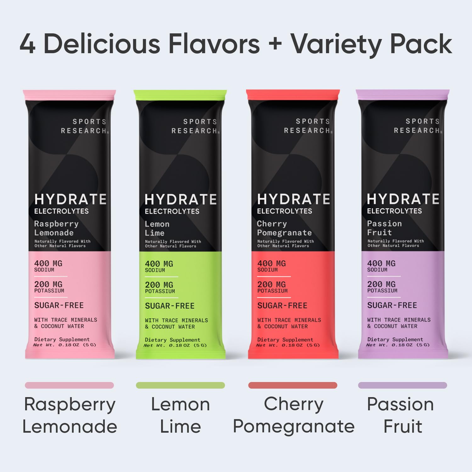 Sports Research Hydrate Electrolytes Powder Packets - Sugar-Free & Naturally Flavored Sports Research buy supplements canada