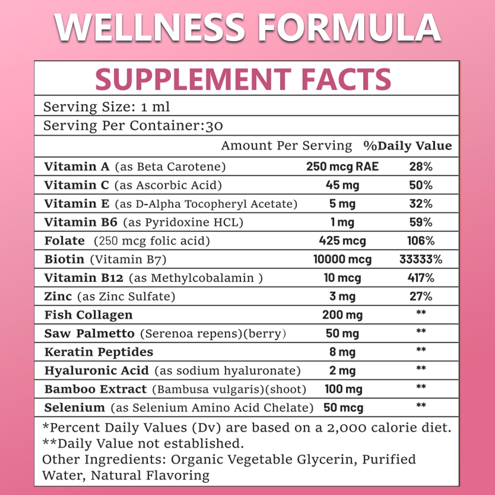Pure Biotin 10000mcg Liquid Drop Optimal Solutions Hair Skin & Nails Vitamins Support w. Collagen Keratin Hyaluronic Acid Saw Palmetto, Biotin(Vitamin B7) for Hair Growth & Cellular Energy JUIWEFKK buy supplements canada