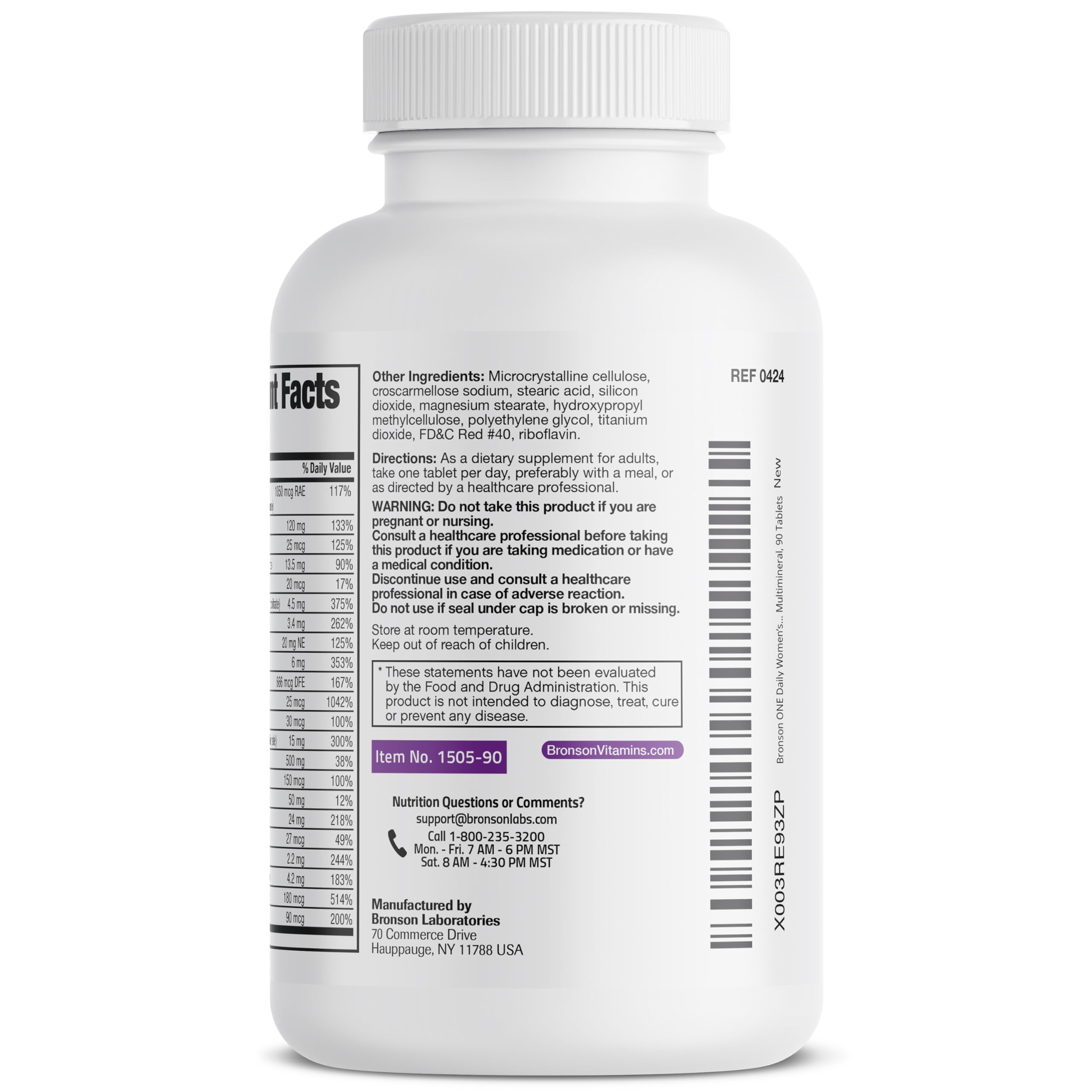 Bronson ONE Daily Women’s 50+ Complete Multivitamin Multimineral, 90 Tablets Bronson buy supplements canada