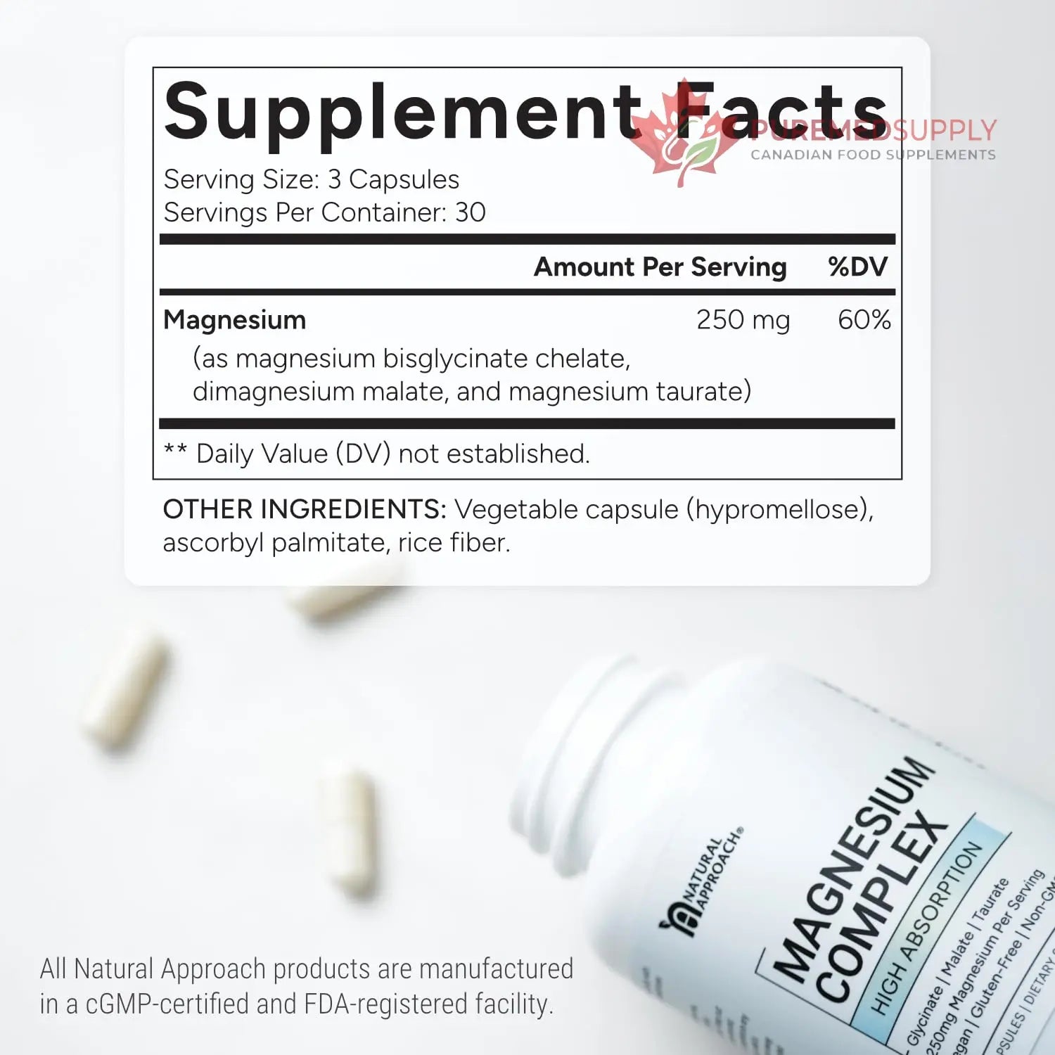 High Absorption Magnesium Complex with Glycinate, Malate & Taurate - Premium Magnesium Supplement for Sleep, Relaxation, Leg Cramps & Stress Relief - 100% Chelated & Easy On The Gut - 90 Capsules Natural Approach buy supplements canada