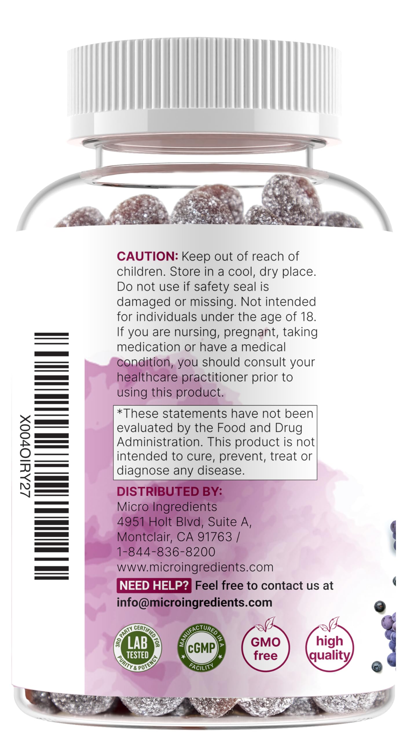 Magnesium Glycinate Gummies 400mg Per Serving, 120 Count | Natural Grape Blueberry Flavor | Potent Elemental Form + Chelated for High Absorption | Healthy Muscle, Bones, & Mood Support Supplement Micro Ingredients buy supplements canada