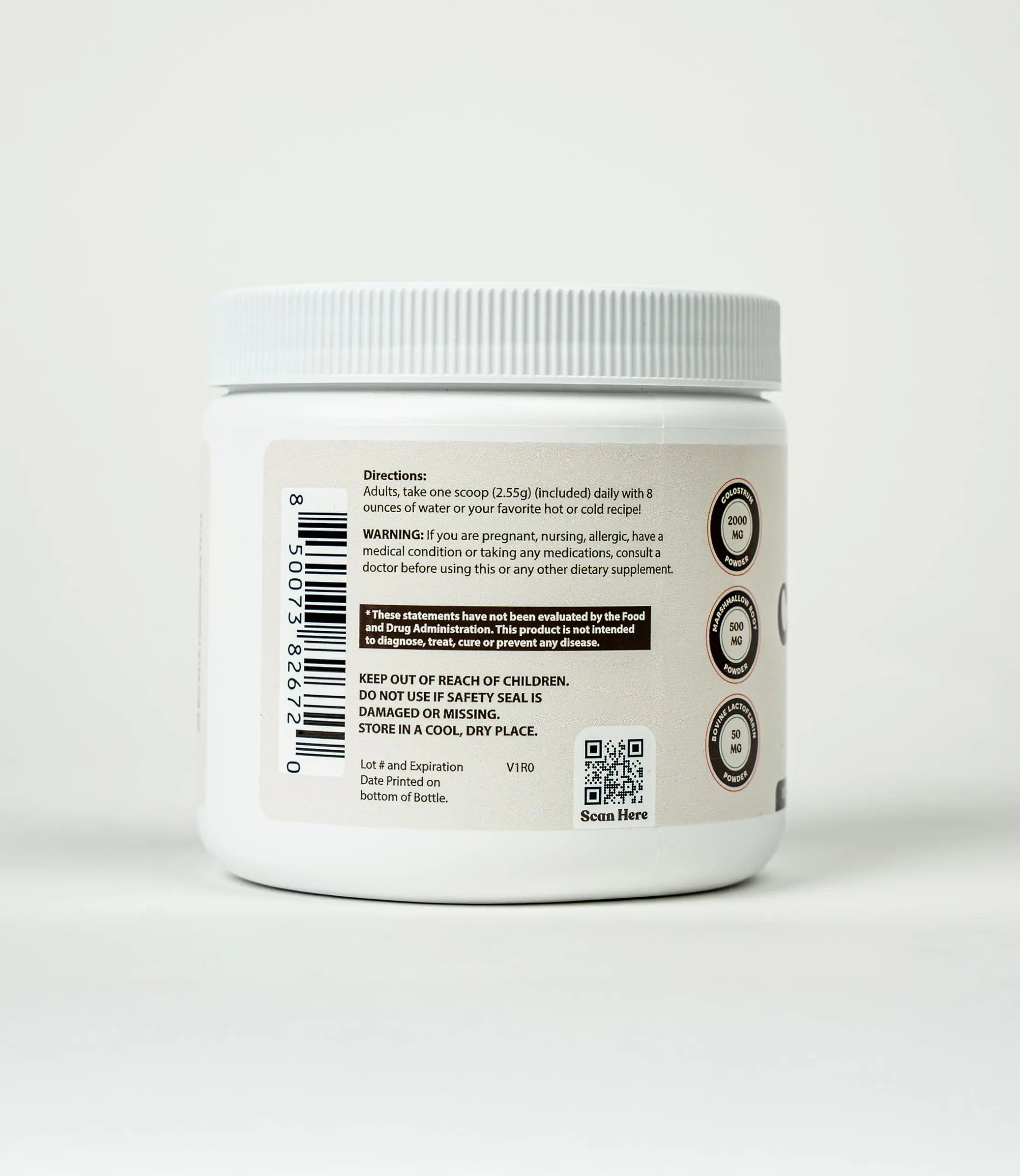 O H Optimal Human Bovine Colostrum Powder with Marshmallow Root – Gut & Immune Support Colostrum Supplement Capsules with IgG & Protein – Non-GMO, GMP Certified, Made in USA – Unflavored 30 Servings O H buy supplements canada