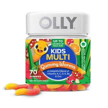 OLLY Kids Multivitamin Gummy Worms, Overall Health and Immune Support, Vitamins and Minerals A, C, D, E, Bs and Zinc, Chewable Supplement OLLY buy supplements canada