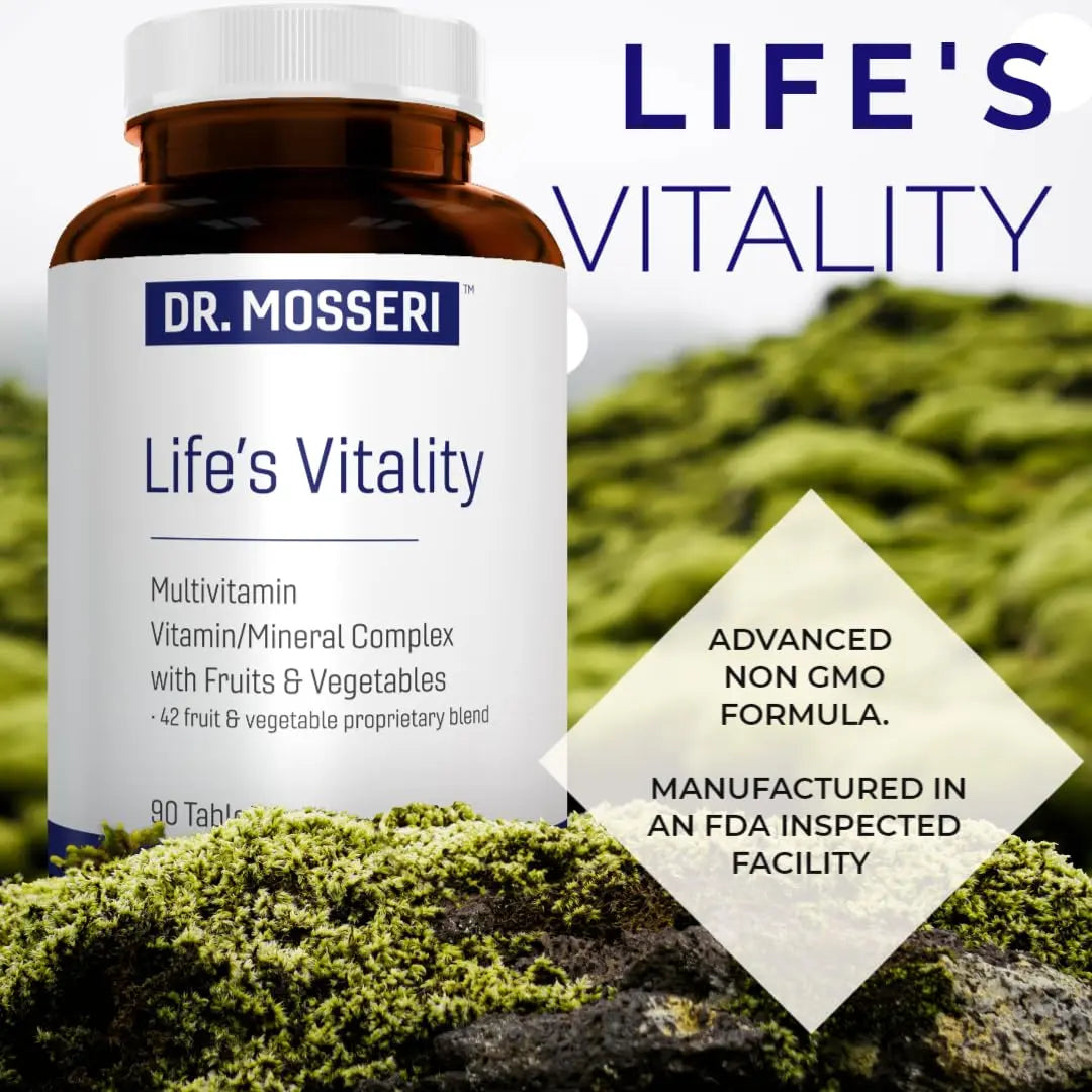 DR. MOSSERI Life's Vitality Vegan Multivitamin for Men & Women – Non-GMO Formula with 42 Fruits and Vegetables, Daily Multivitamin and Mineral Complex DR. MOSSERI buy supplements canada