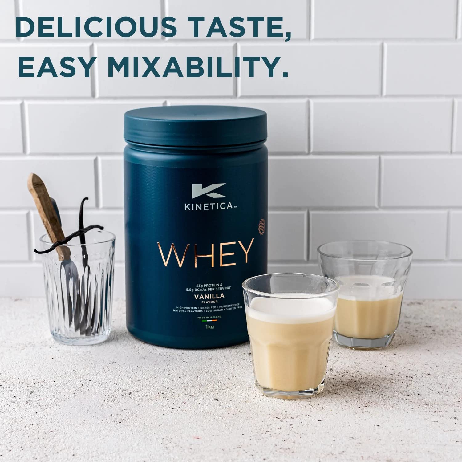 Kinetica Vanilla Whey Protein Powder | 4.5kg | 23g Protein per Serving | 150 Servings Kinetica buy supplements canada