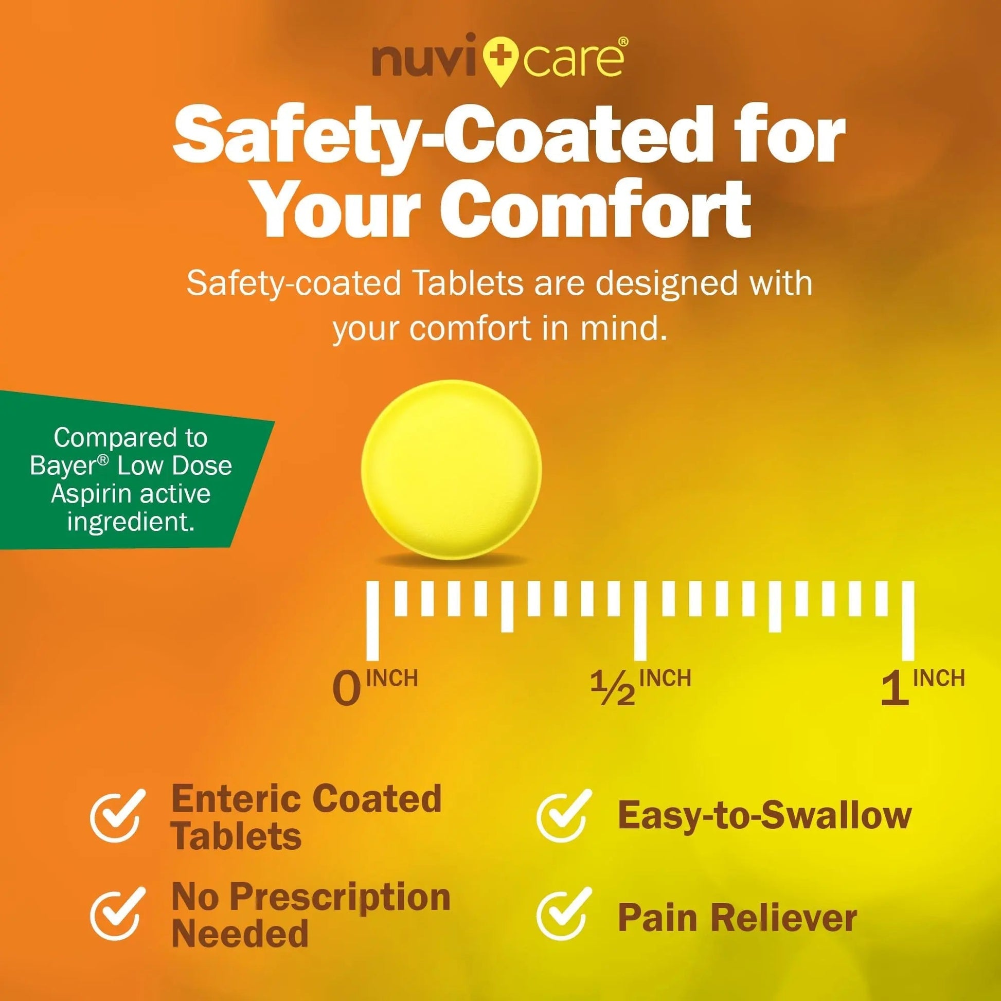 NUVICARE Low Dose Aspirin 81mg for Adults Coated Caplets - Compare to Active Ingredient in Low Dose Bayer Aspirin for Adults - Safety Coated (300 Count) NUVICARE buy supplements canada