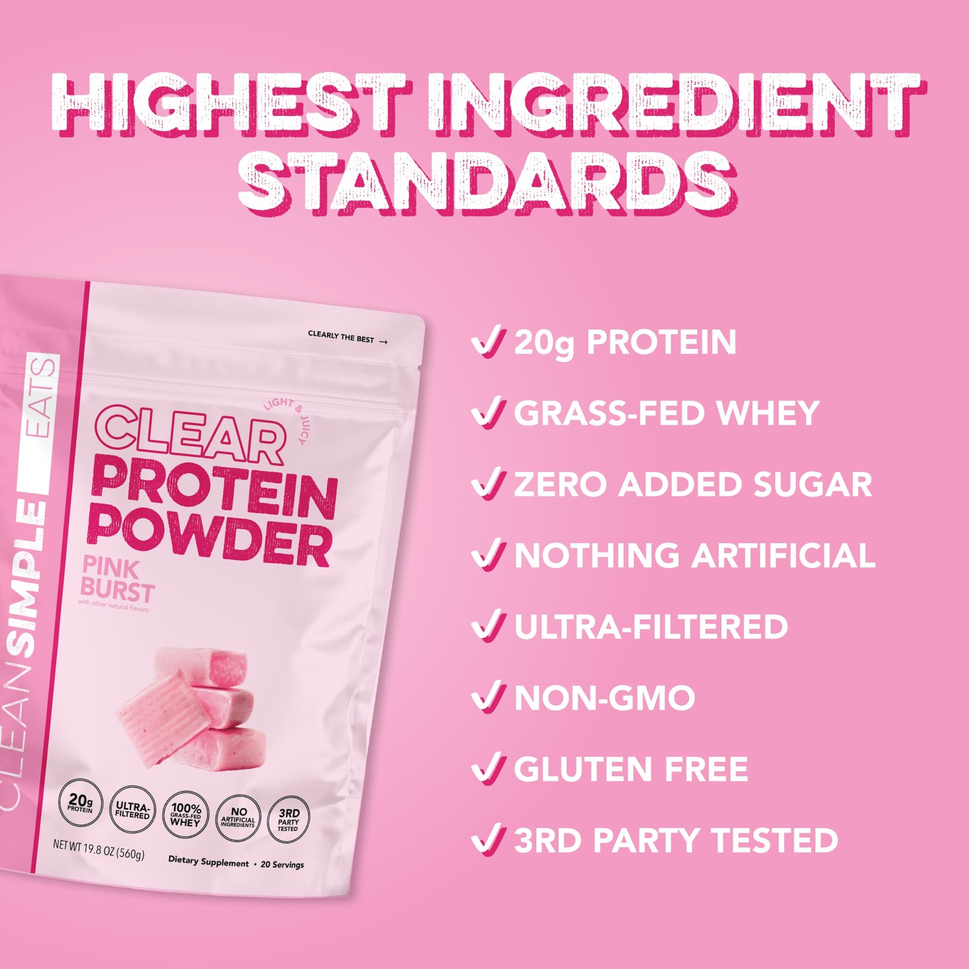 Clean Simple Eats Clear Protein Drinks, 20G Grass Fed Whey Protein Isolate, Ultra Filtered, Light & Refreshing Beverage, Low Lactose, No Artificial Ingredients, Clean Simple Eats buy supplements canada