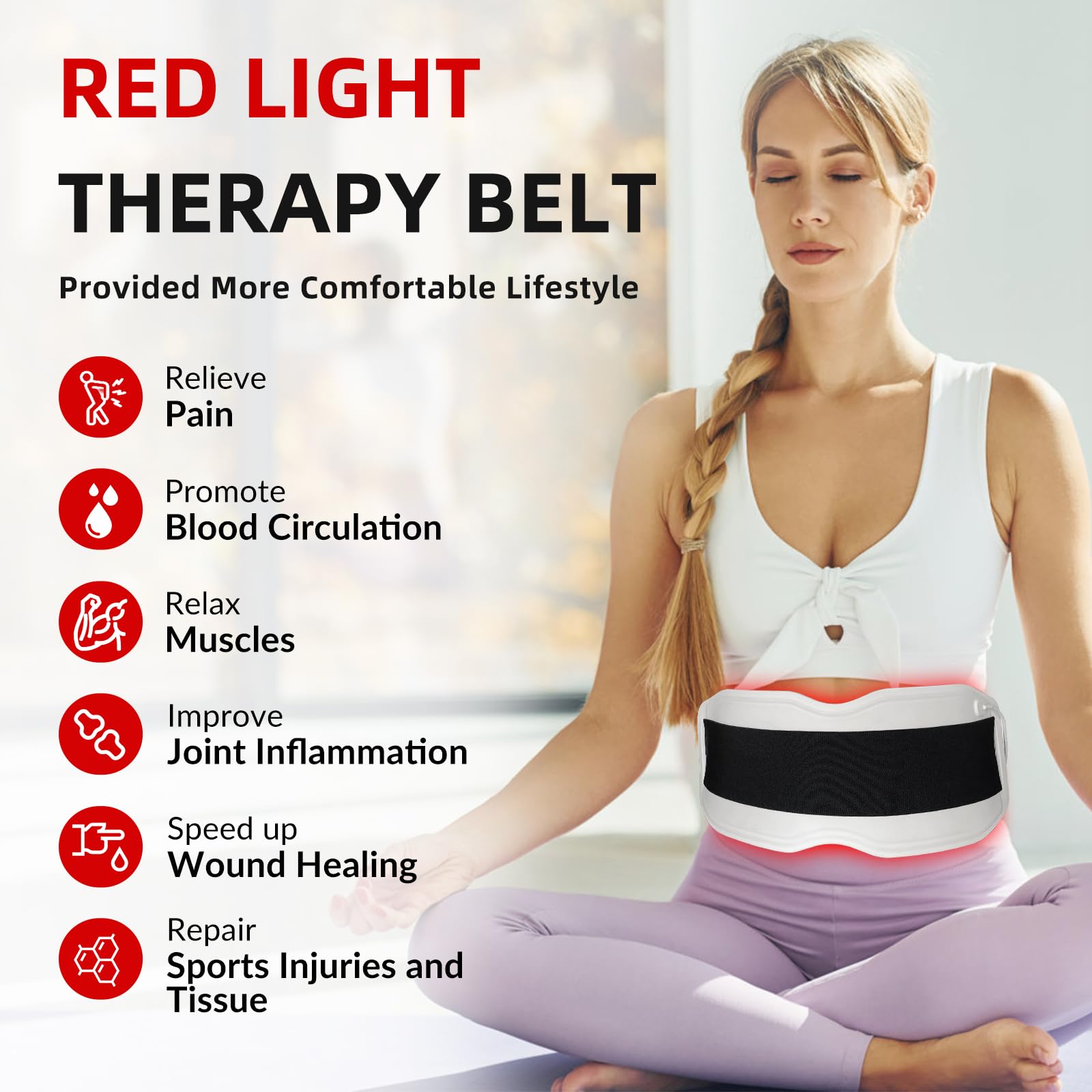 Toponechoice Red Light Therapy Belt, 450pcs 660nm 850nm 940nm, Infrared Light Therapy Toponechoice buy supplements canada