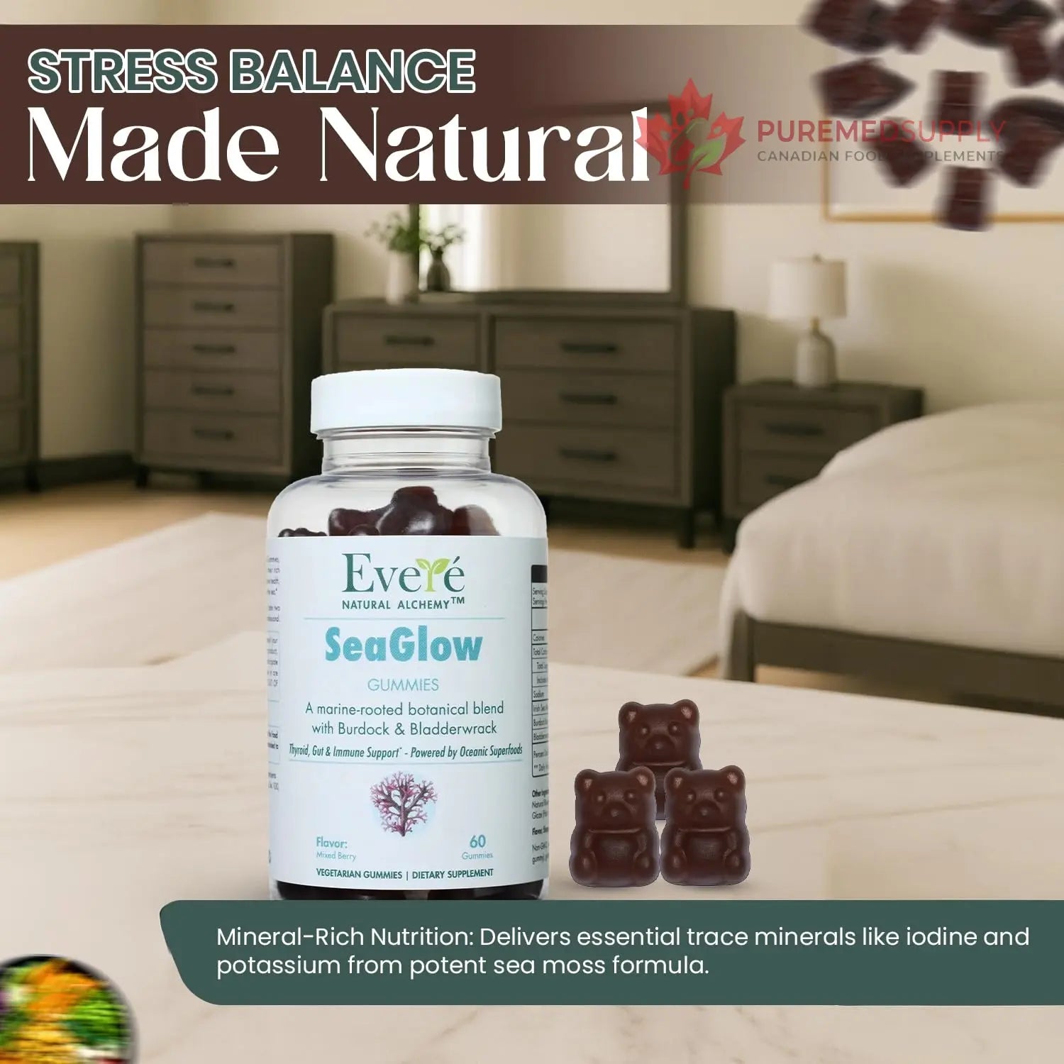 The EverÉ Natural Alchemy Sea Moss with Bladderwrack & Burdock Root – Vegan, Plant-Based Gummies with Minerals & Botanicals – Mixed-Berry Flavor, Non-GMO & Gluten-Free The EverÉ Natural Alchemy buy supplements canada