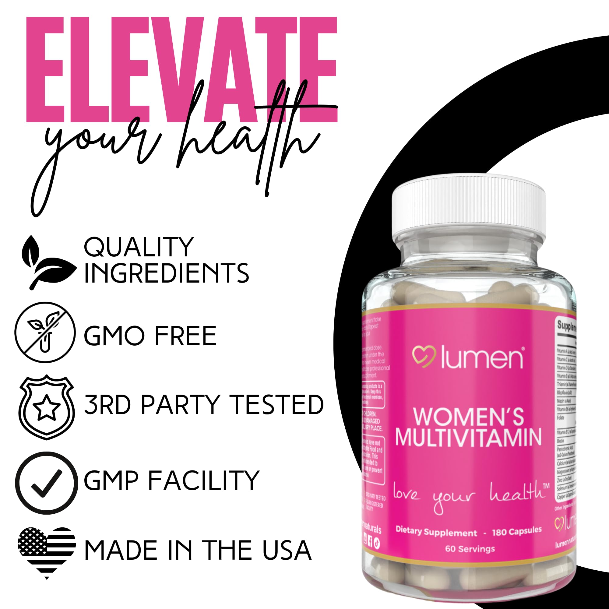 Lumen Naturals Women's Multivitamin Vitamin B12, A, C, D, & E - 180 Count - 60 Servings - Veggie Capsules Lumen Naturals buy supplements canada