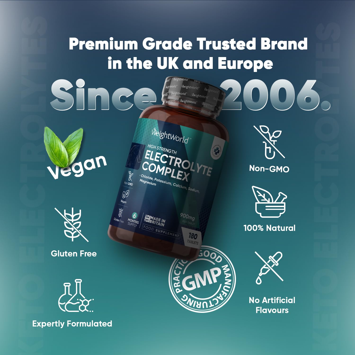 Electrolyte Tablets - 6 Months Supply - 180 Vegan Tablets with Sodium, Magnesium WeightWorld buy supplements canada