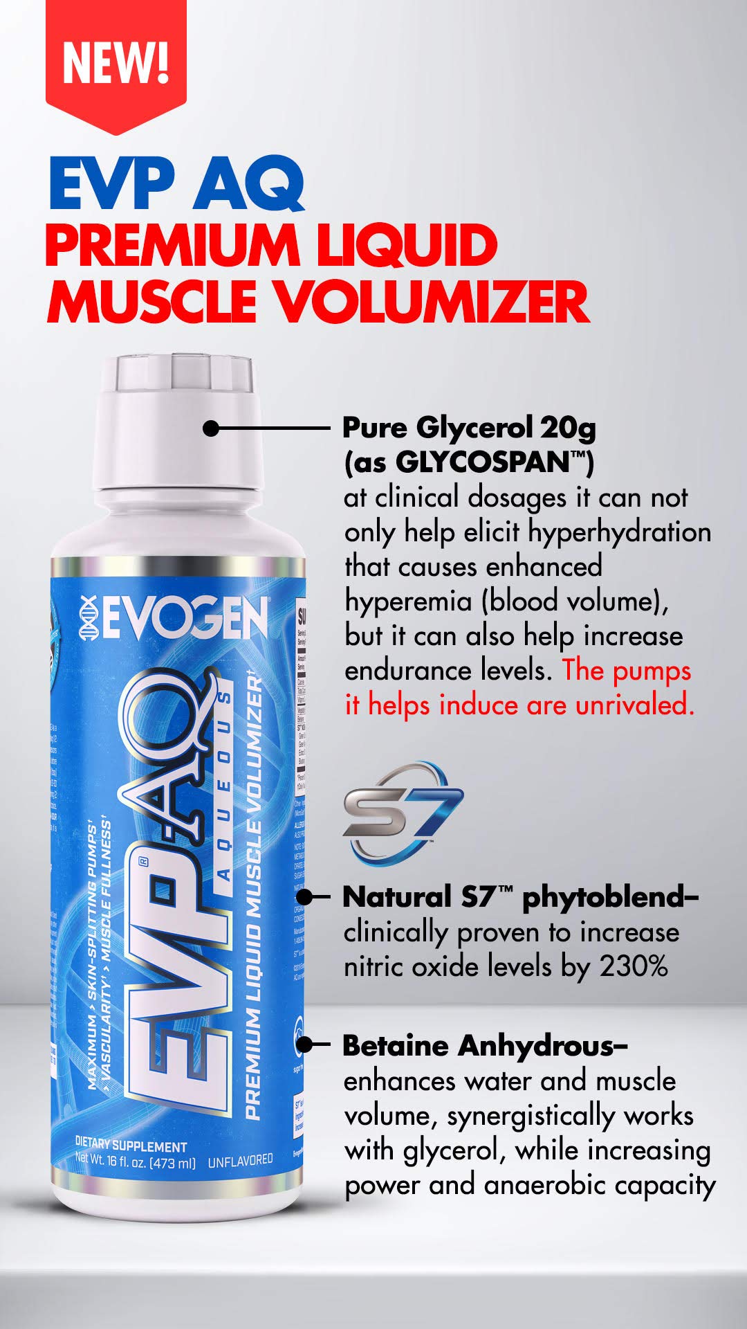 Evogen EVP AQ Unflavored | Premium Liquid Glycerol, Betaine anhydrous, S7, Sodium Evogen buy supplements canada