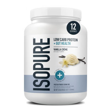 Isopure Protein + Gut Health & Immune Support Powder, Vanilla Crème, 25g Whey Protein with Prebiotics & Vitamins, 12 Servings (Pack of 1) Isopure buy supplements canada