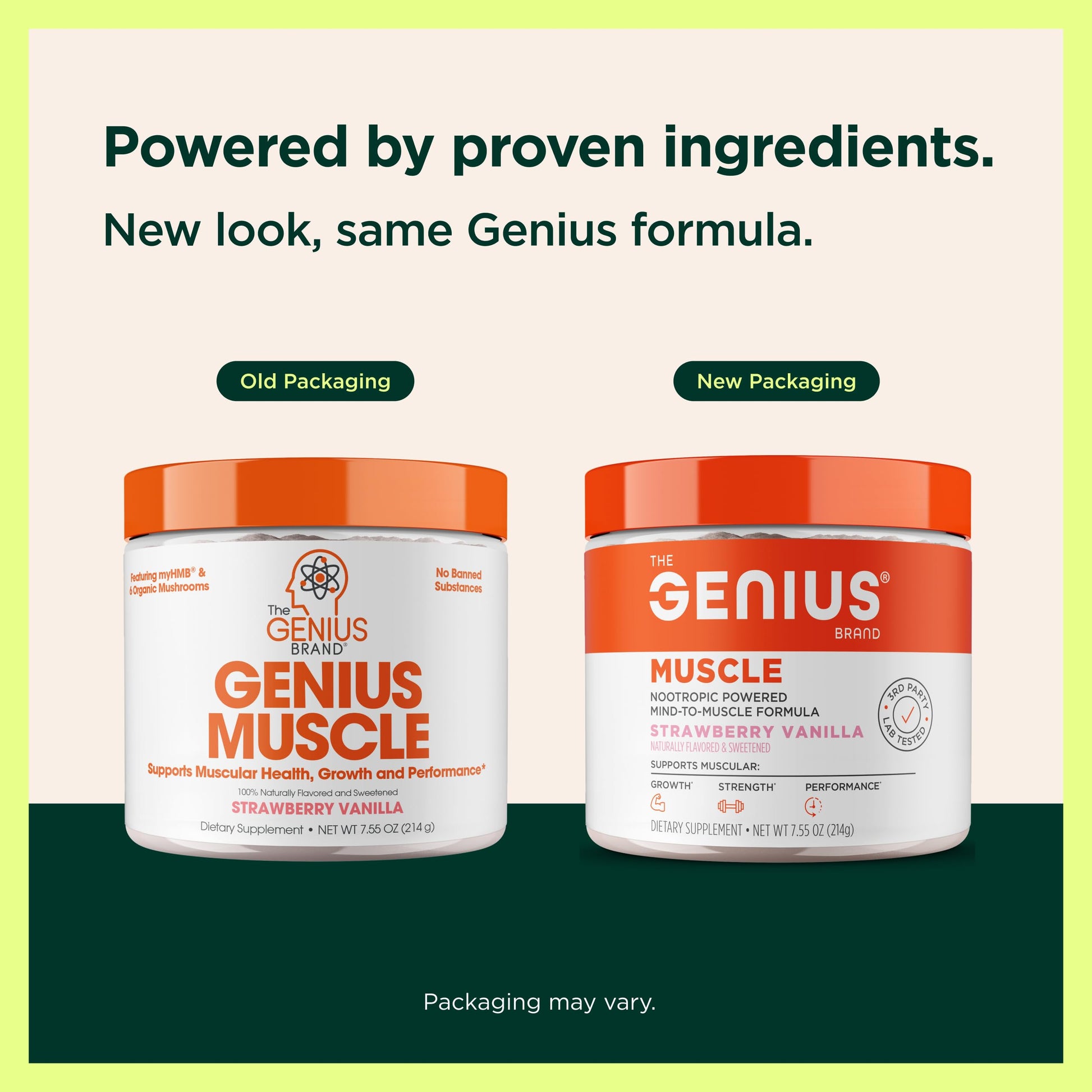 The Genius Brand Genius Muscle - Muscle Health Supplement for Growth, Endurance & Recovery - Non-Hormonal Formula - 6 Organic Mushrooms - Naturally-Sweetened - 30 Servings - Strawberry Vanilla The Genius Brand buy supplements canada