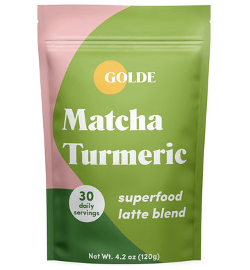 GOLDE - Superfood Latte Blend - Matcha Turmeric - Plant-Based w/Turmeric, Coconut, & Matcha - Stress Balance - Vegan, Keto, & Sugar-Free - 30 Servings GOLDE buy supplements canada