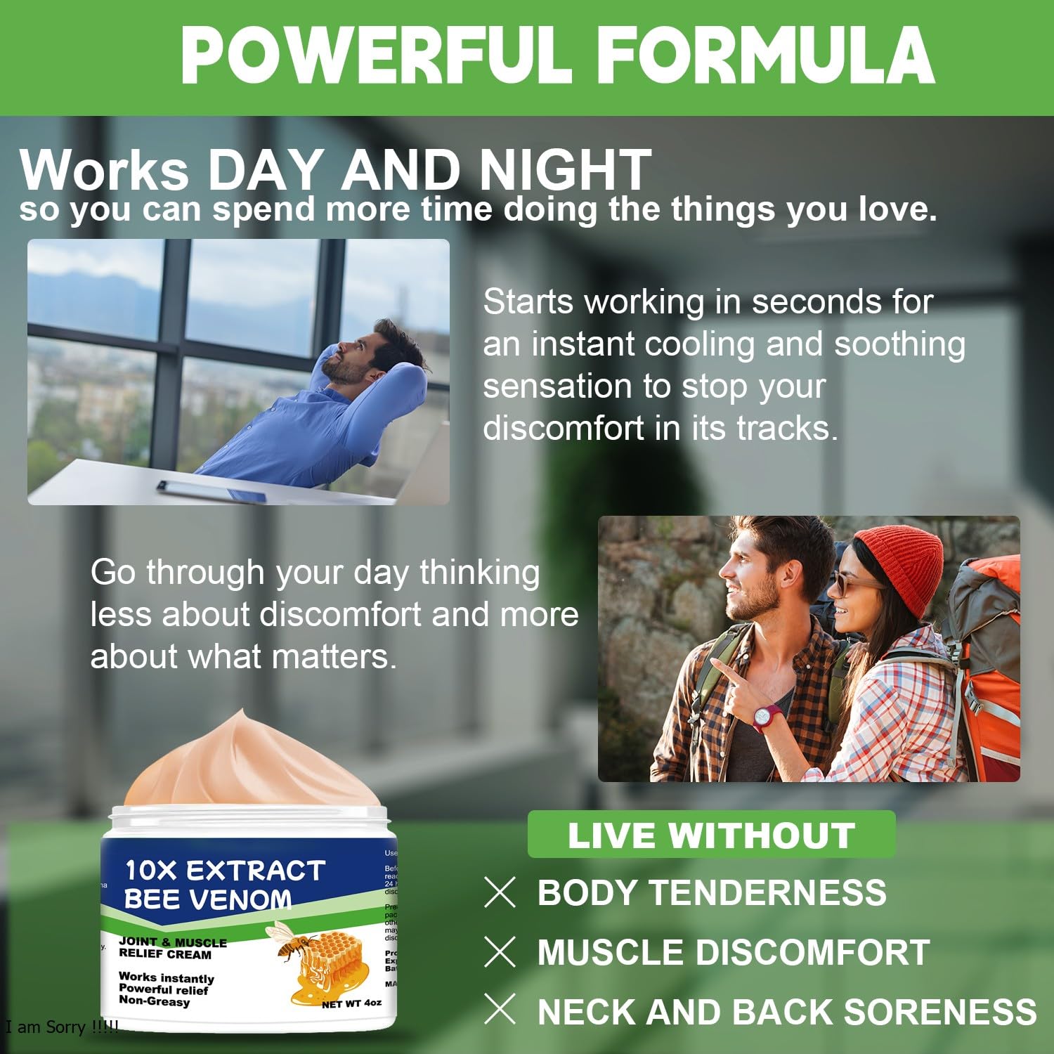 AEROMAXX Zealand Bee Venom Serum Treat Cream, Professional for Joint, Muscle, Bone, 24h Fast Release, Effective Soothing for Back, Neck, Hand, Foot, Knee, Muscle, Shoulder, Hip, Nerve, Vitamin B6 AEROMAXX buy supplements canada