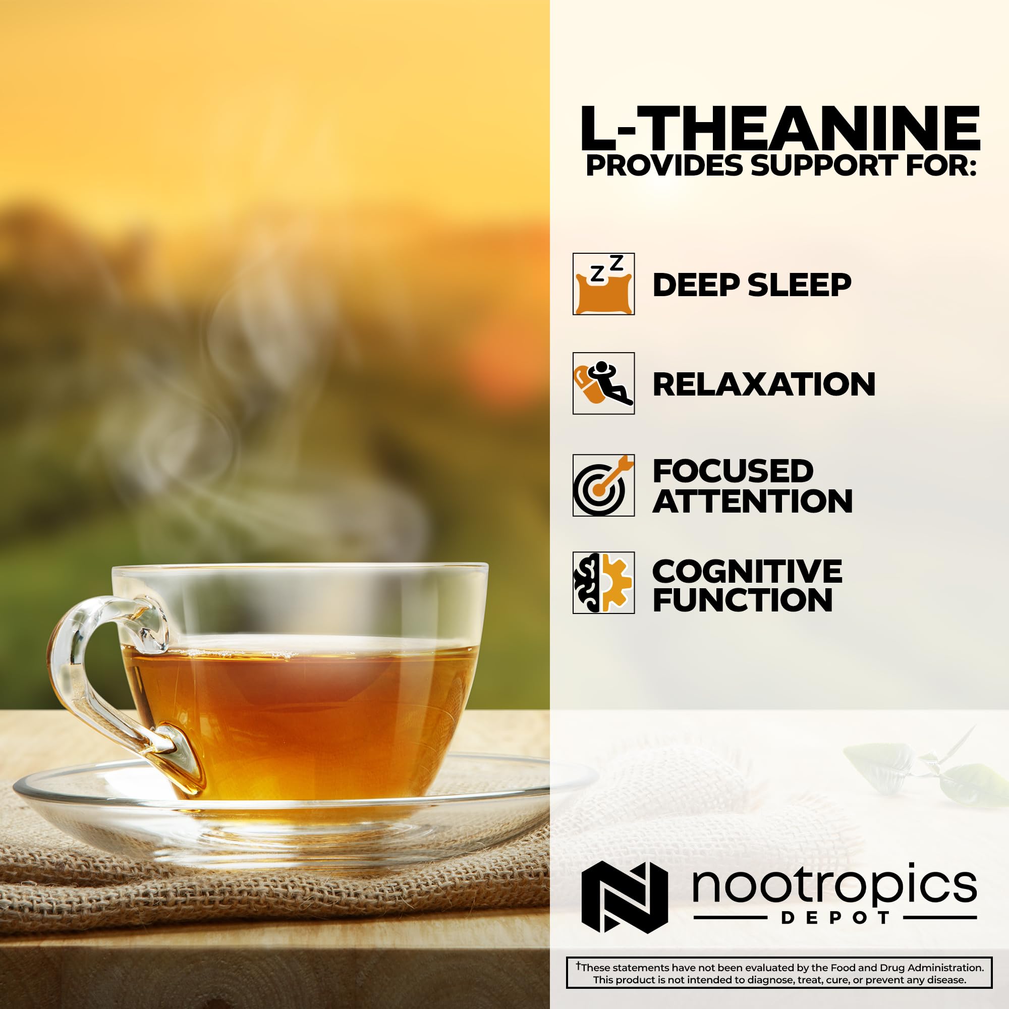 Nootropics Depot L-Theanine Capsules 200mg (180 Count) | Promotes Relaxation | Supports Healthy Stress Levels + Sleep Cycles | Promotes Cognitive Function + Focus | Amino Acid Supplement Nootropics Depot buy supplements canada