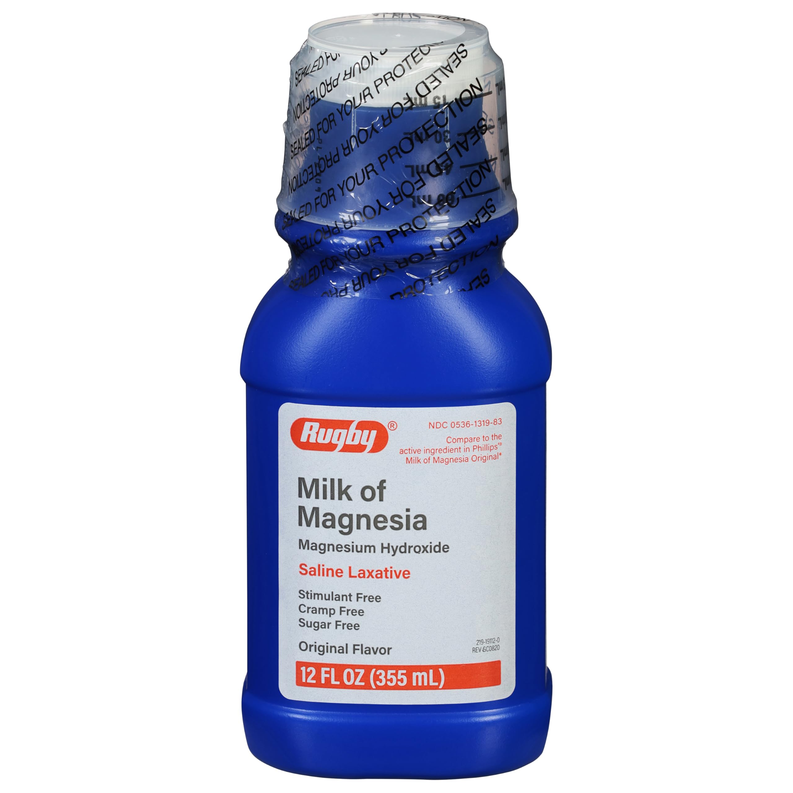 Rugby Milk of Magnesia Magnesium Hydroxide Saline Laxative – Stimulant, Cramp & Sugar-Free - Original Flavor – 12 Fl Oz RUGBY LABORATORIES buy supplements canada