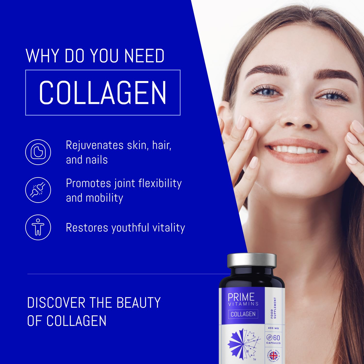 Marine Collagen 400mg | Hydrolysed Collagen Supplements for Women & Men PRIME VITAMINS buy supplements canada