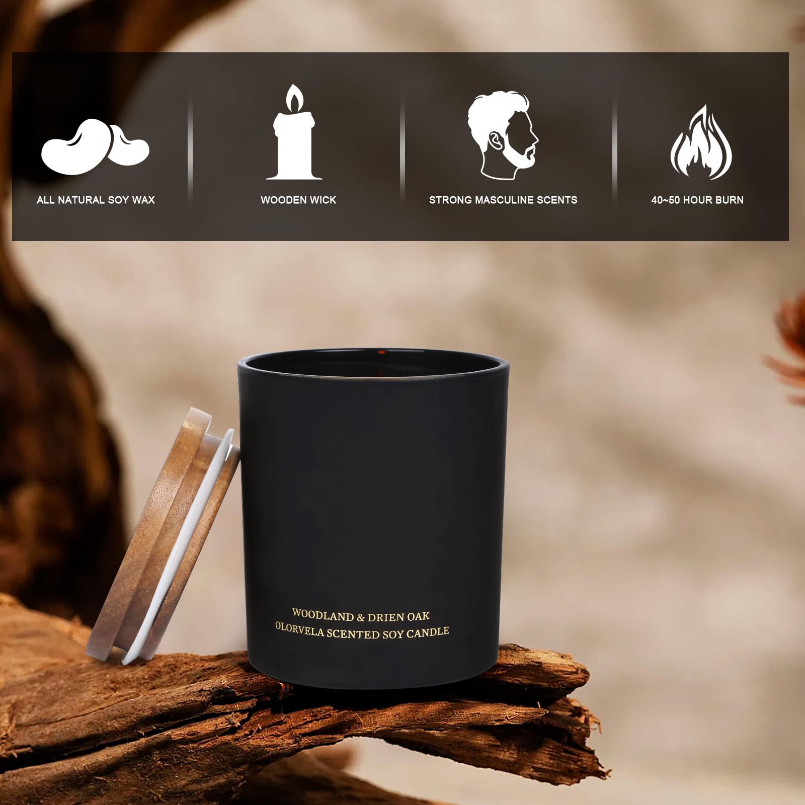 olorvela Candles for Men Wood Wicked Candles for Home Scented Mens Candle Aromatherapy 8oz olorvela buy supplements canada