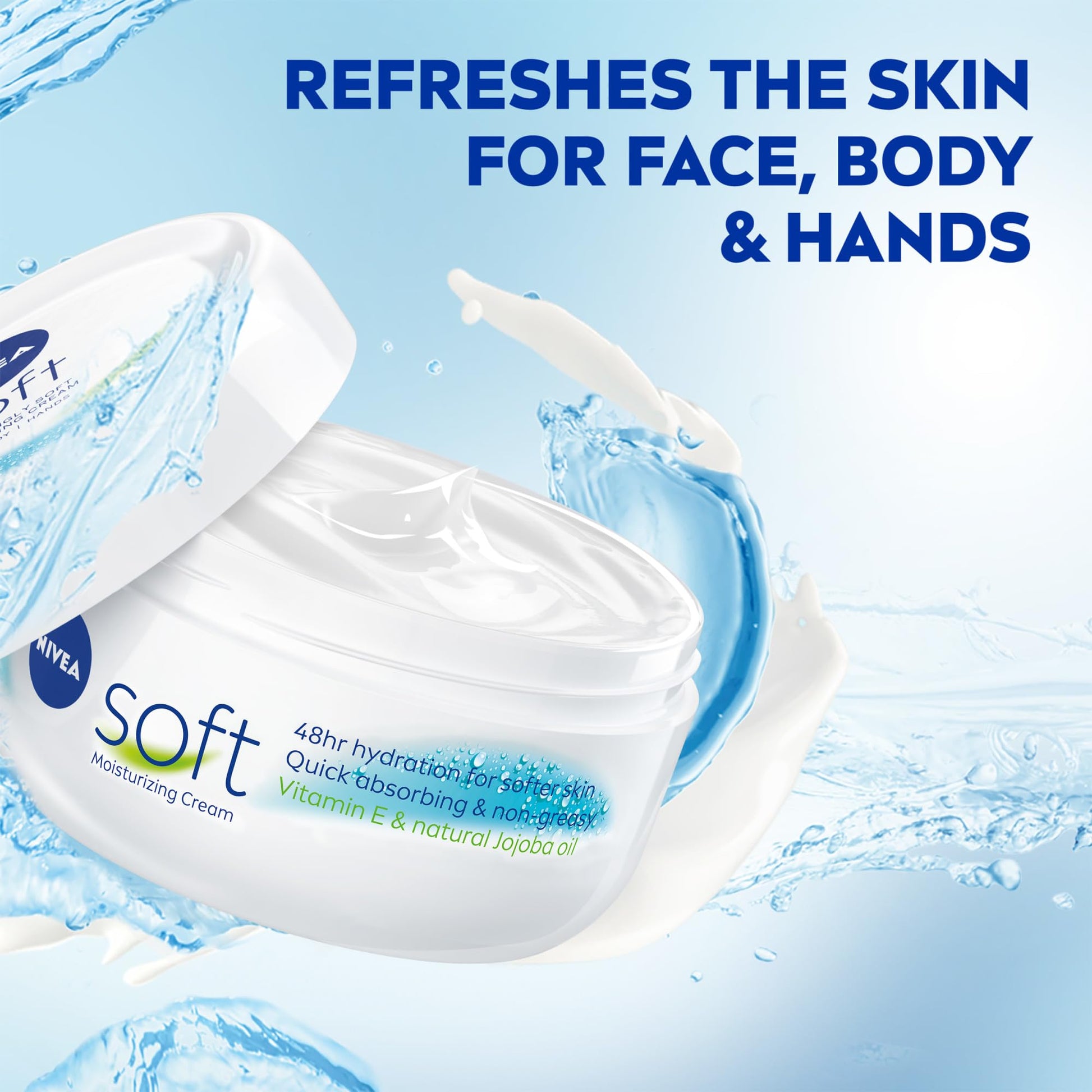 NIVEA Soft Refreshingly Soft Moisturizing Cream, Lightweight Body Moisturizer for Face, Body and Hands, Body Cream Enriched NIVEA buy supplements canada