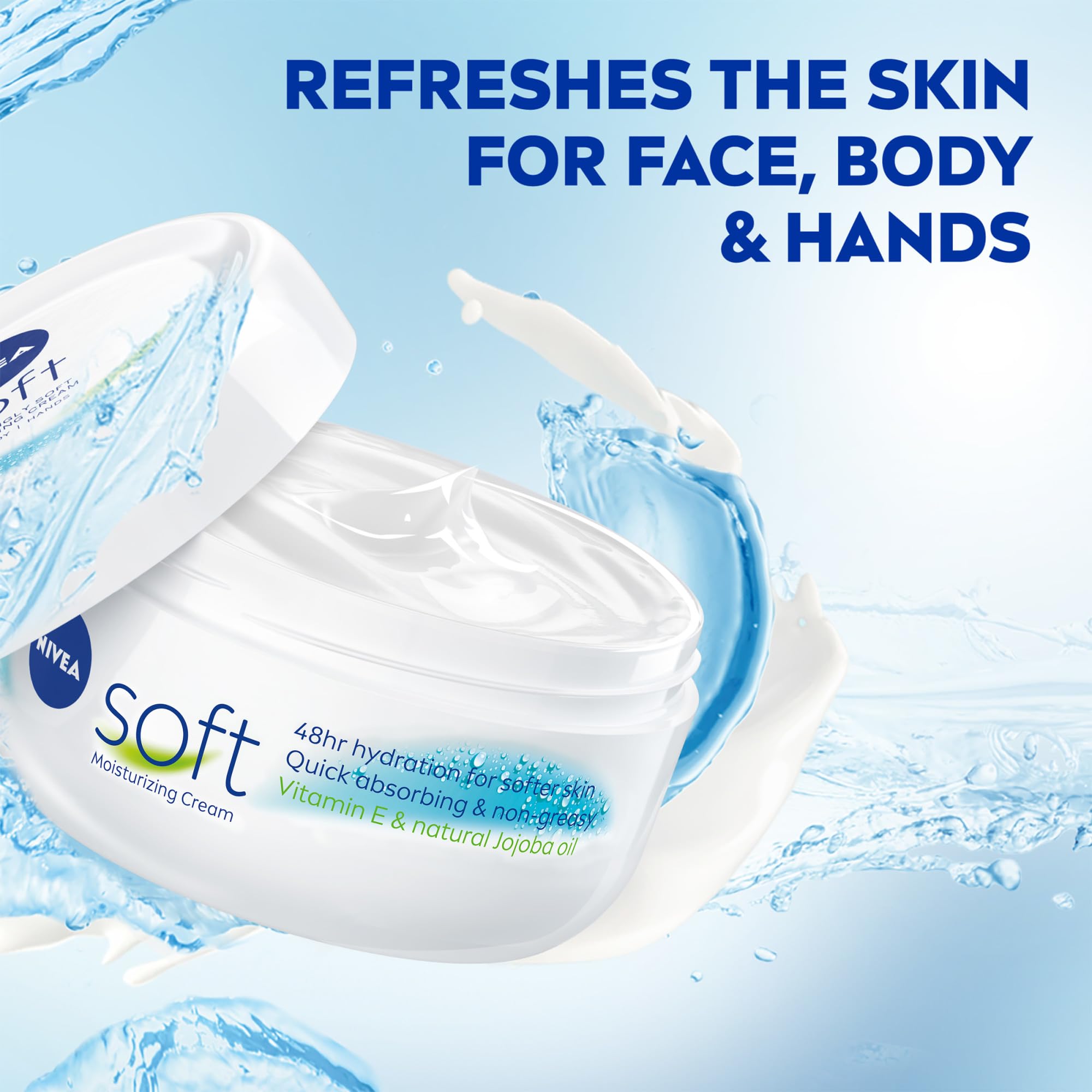 NIVEA Soft Refreshingly Soft Moisturizing Cream, Lightweight Body Moisturizer for Face, Body and Hands, Body Cream Enriched NIVEA buy supplements canada