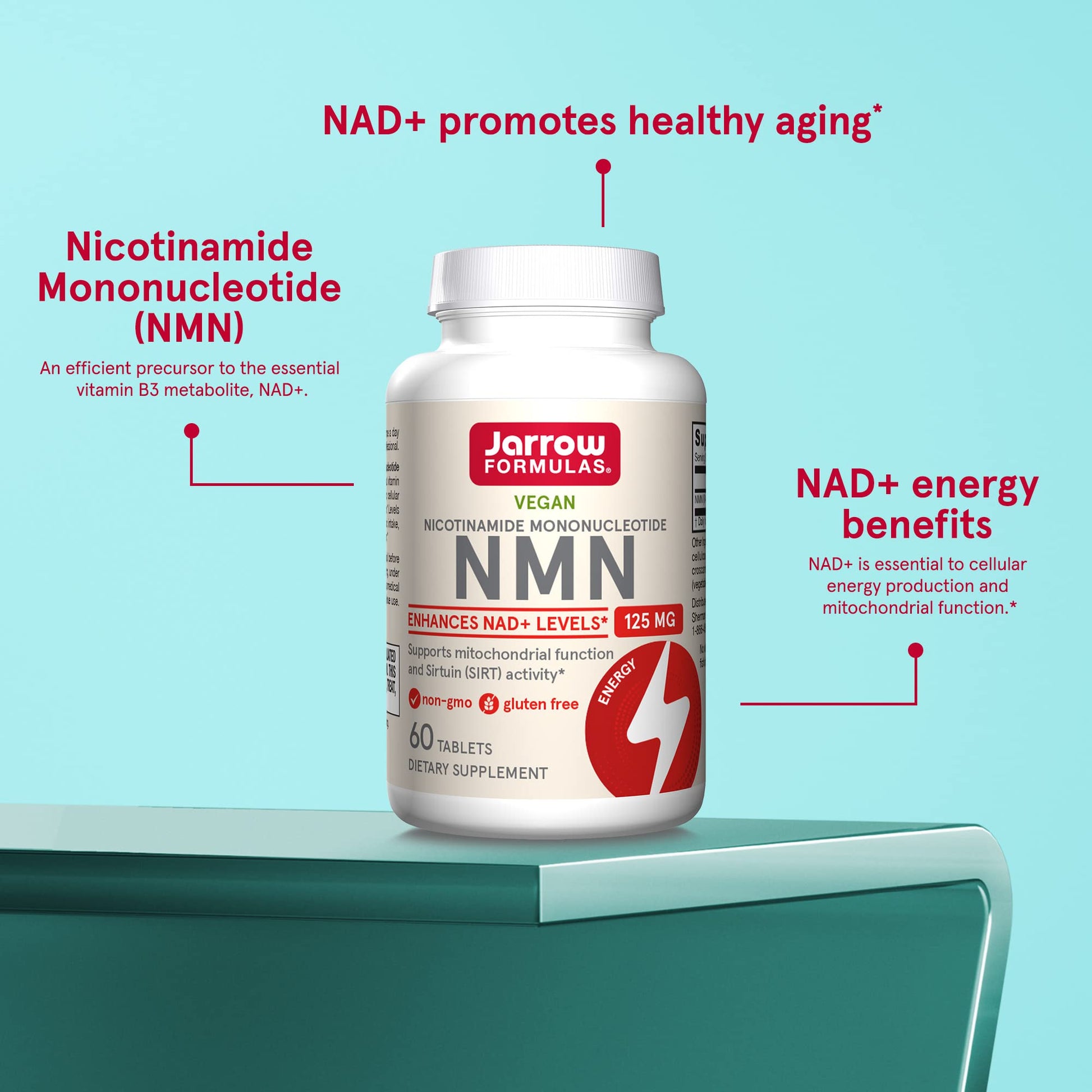 Jarrow Formulas Nicotinamide Mononucleotide (NMN) - 60 Tablets - Supports Energy Production - Dietary Supplement - Vegan, Gluten Free, Non-GMO - 60 Servings (Packaging May Vary) Jarrow Formulas buy supplements canada