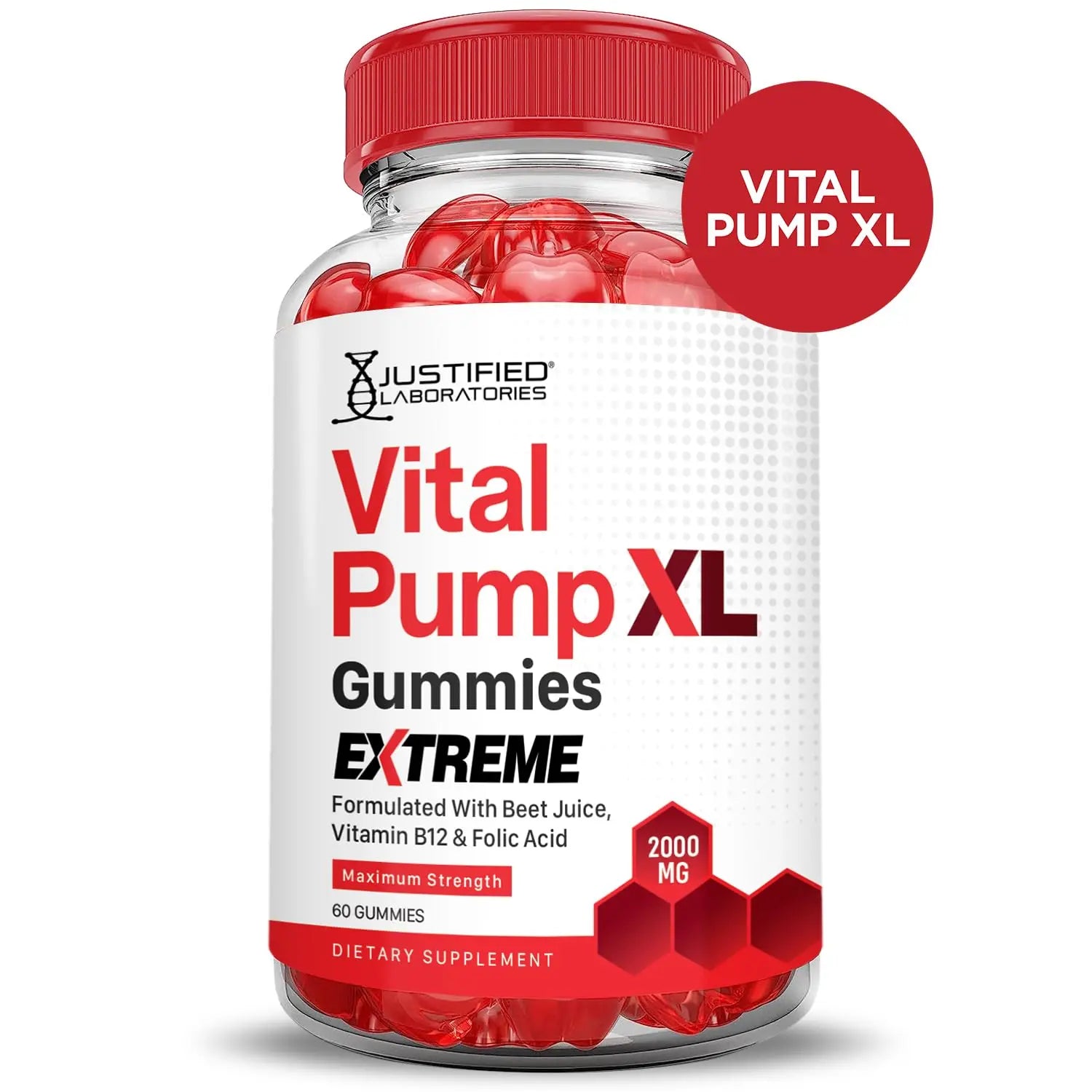 Justified Laboratories (5 Pack) Vital Pump XL Extreme 2000MG Performance Gummies Vital PumpXL Advanced Formula Formulated with Beet Juice ACV Pomegranate Powder B12 Vegan Non GMO 300 Gummys Justified Laboratories buy supplements canada