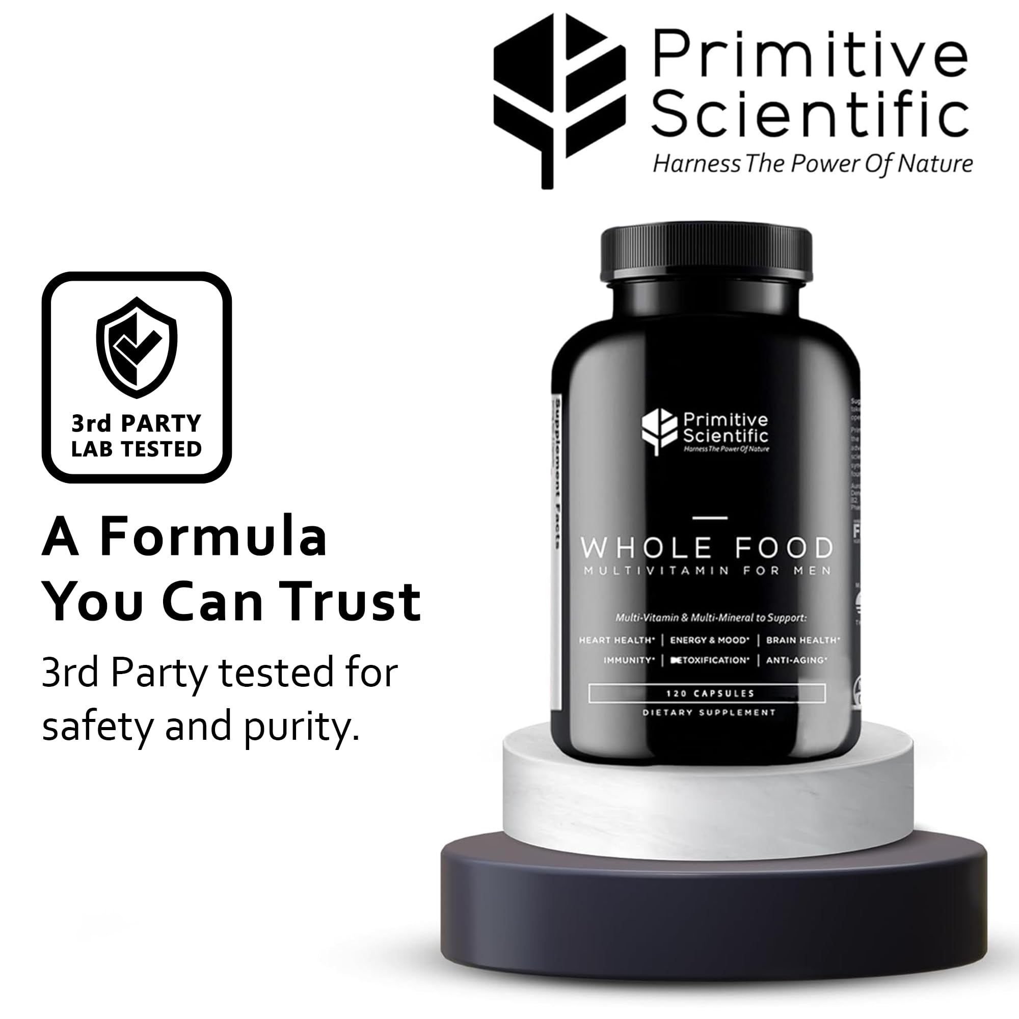 Primitive Scientific Whole Food Natural Multivitamin and Mineral Capsules for Men - All-Day Energy, Inner Zen, and Stronger You (120 Capsules) Primitive Scientific buy supplements canada