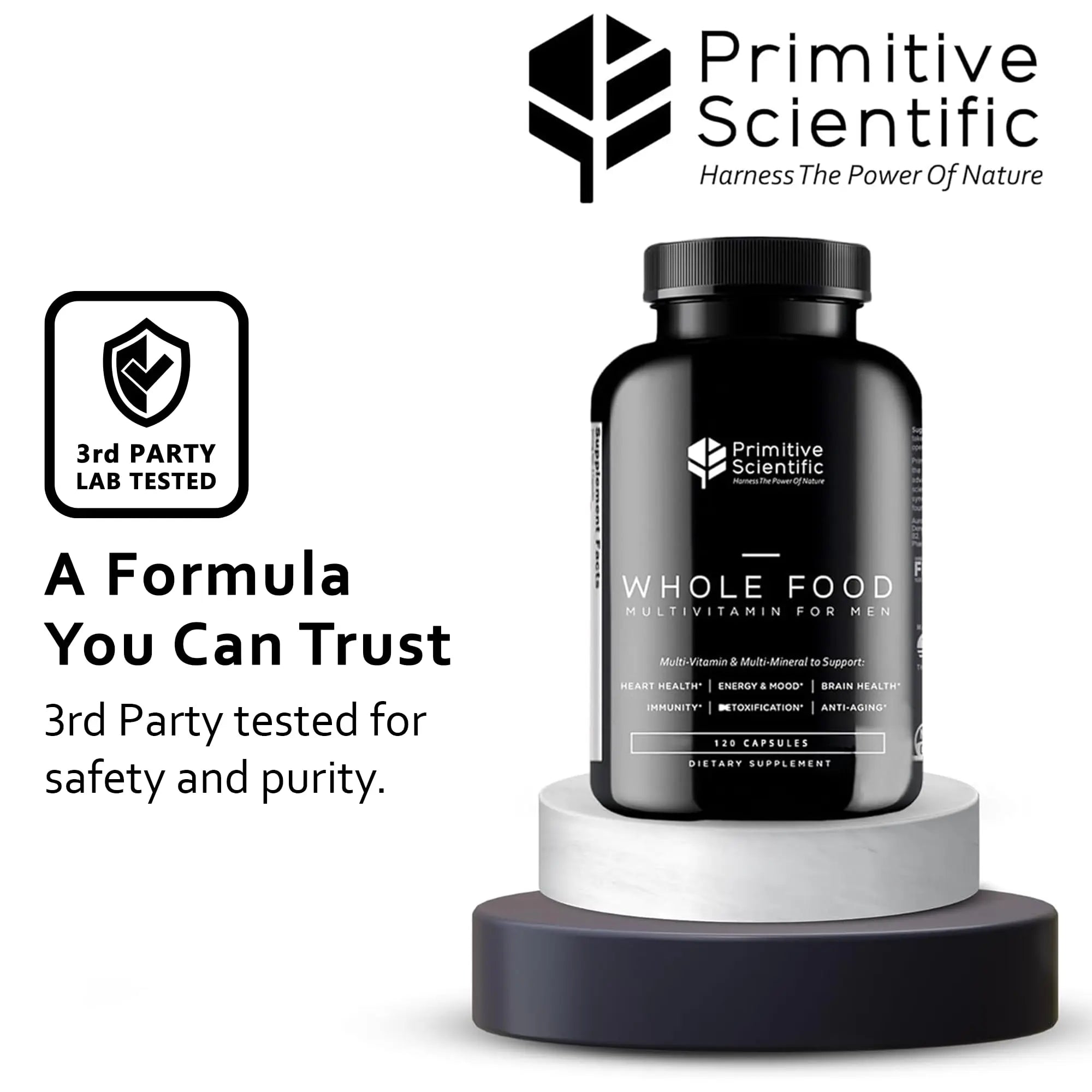 Primitive Scientific Whole Food Natural Multivitamin and Mineral Capsules for Men - All-Day Energy, Inner Zen, and Stronger You (120 Capsules) Primitive Scientific buy supplements canada