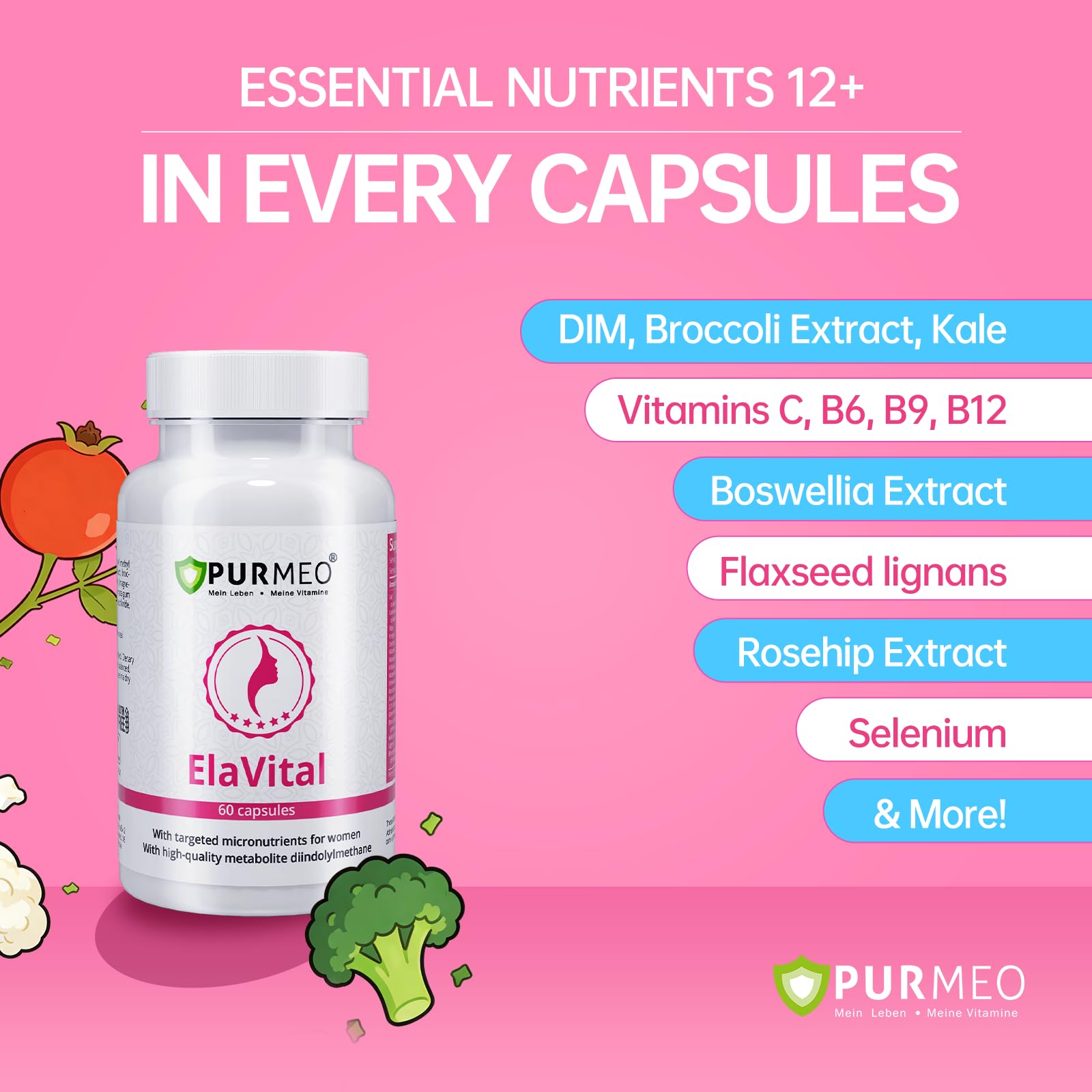 purmeo DIM Supplement for Women, Patented Formula Diindolylmethane Support Estrogen Hormone Balance & Breast Health, Non-GMO, 60ct Vegan Capsules purmeo buy supplements canada