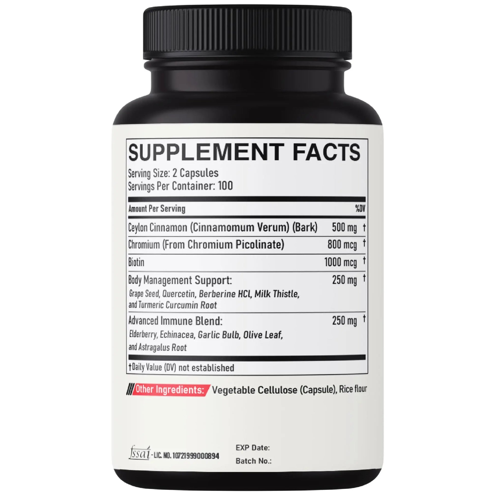 DEDICAD 13in1 Ceylon Cinnamon Capsules - 200 Capsules with Chromium Picolinate, Biotin, Grape Seed, Elderberry & More DEDICAD buy supplements canada