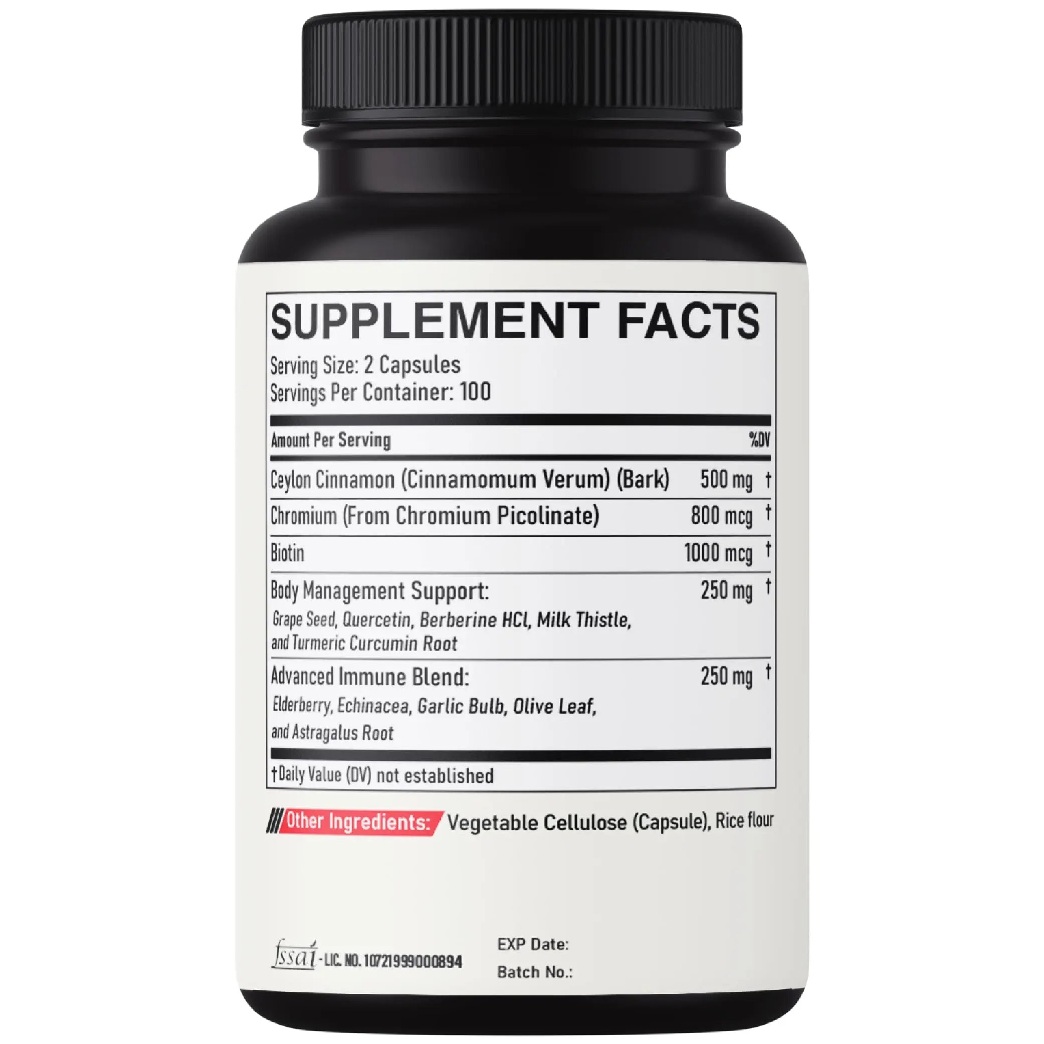 DEDICAD 13in1 Ceylon Cinnamon Capsules - 200 Capsules with Chromium Picolinate, Biotin, Grape Seed, Elderberry & More DEDICAD buy supplements canada