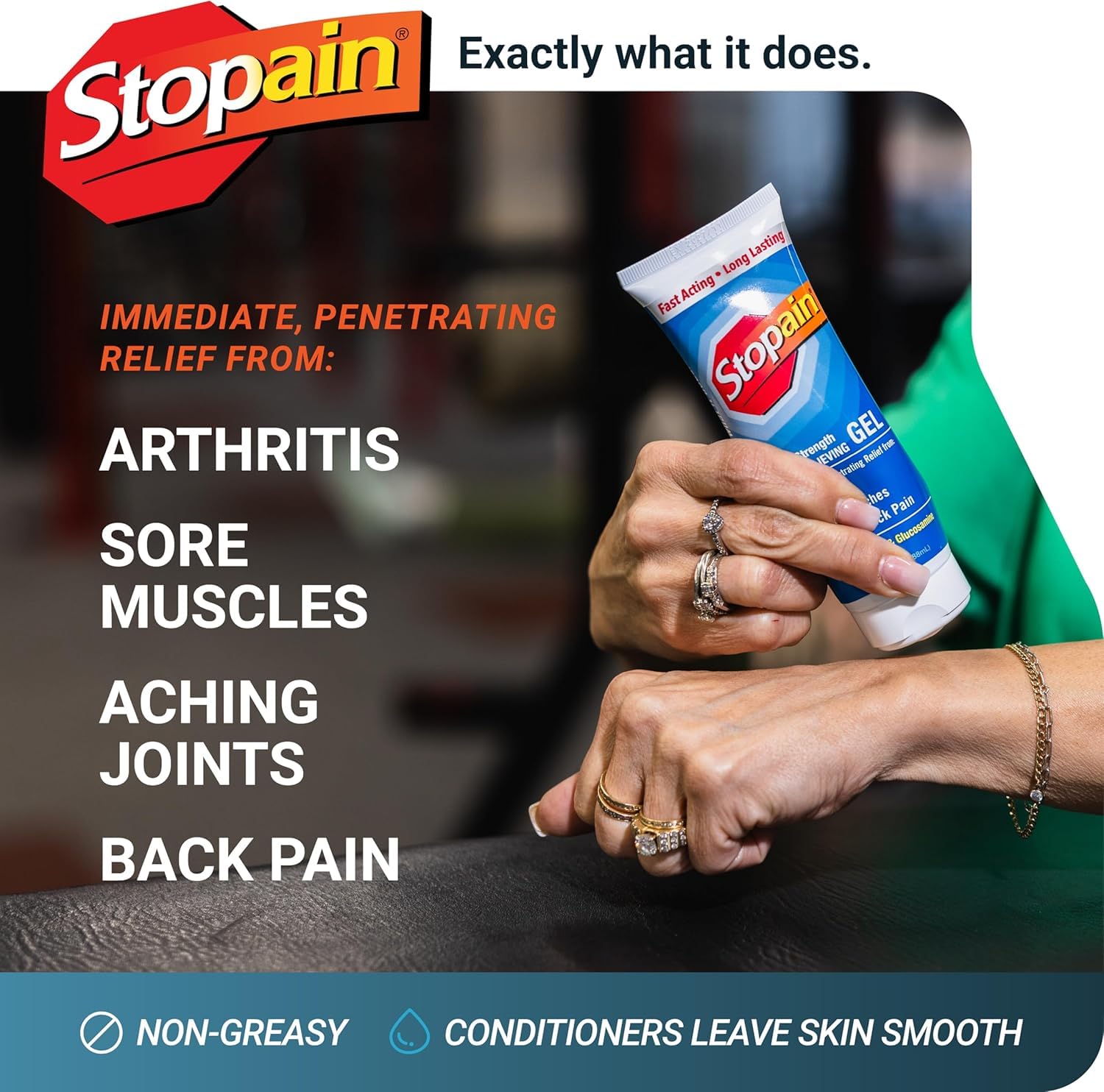 Stopain Pain Relief Gel 3oz USA Made, Max Strength Fast Acting with MSM, Glucosamine, Menthol for Arthritis, Lower Back Sciatica, Knee, Neck, HSA FSA Approved Topical Analgesic Products Stopain buy supplements canada