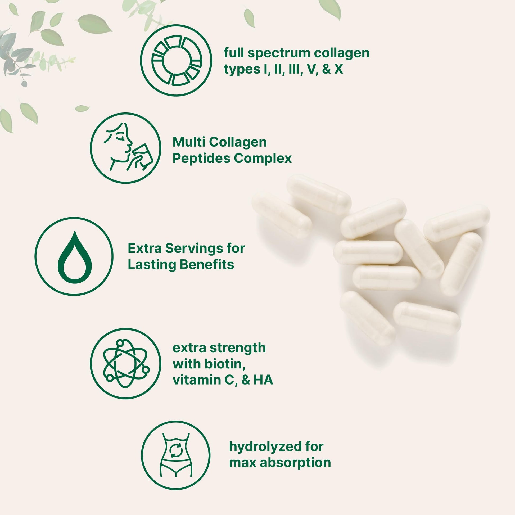 Micro Ingredients Multi Collagen Pills for Women & Men, 240 Capsules | Type I, II, III, V, X | Hydrolyzed Peptides with Biotin, Hyaluronic Acid Micro Ingredients buy supplements canada