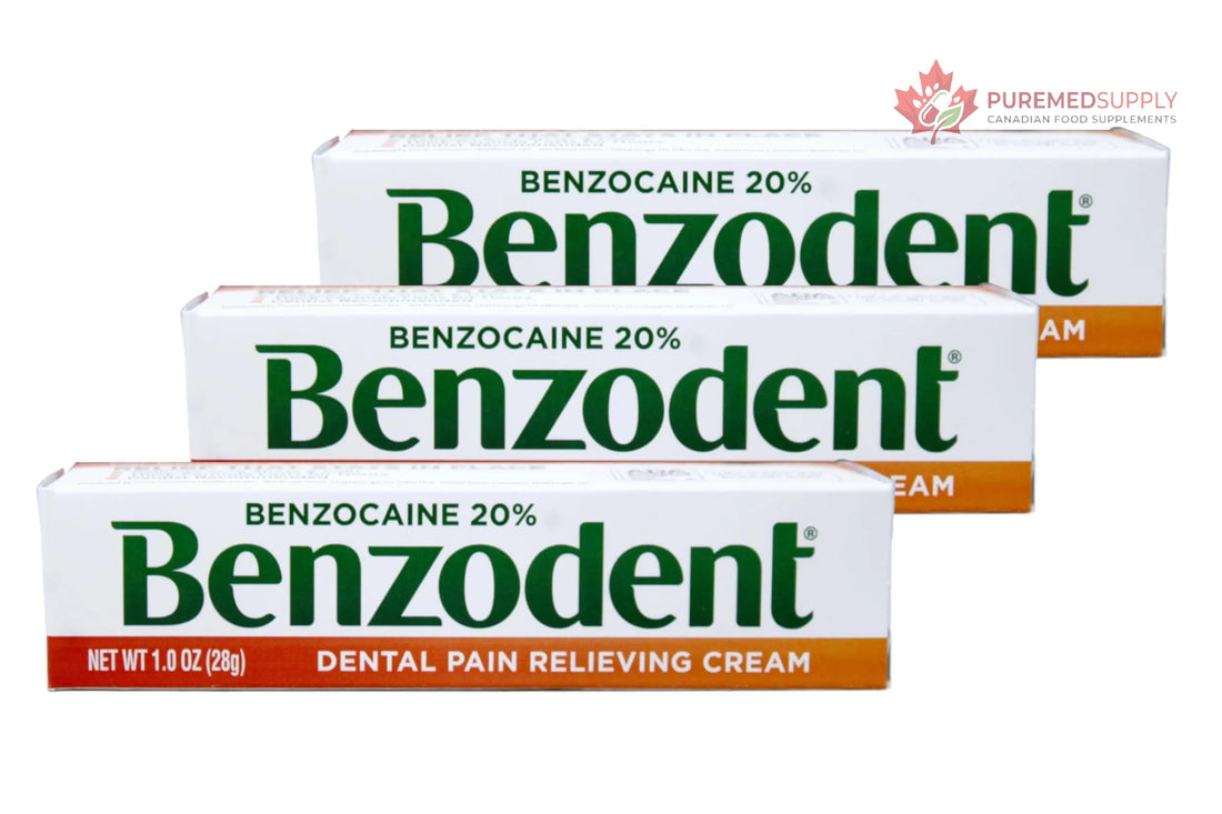 Benzodent Dental Pain Relieving Cream, 1 Ounce - Pack of 3 Benzodent buy supplements canada