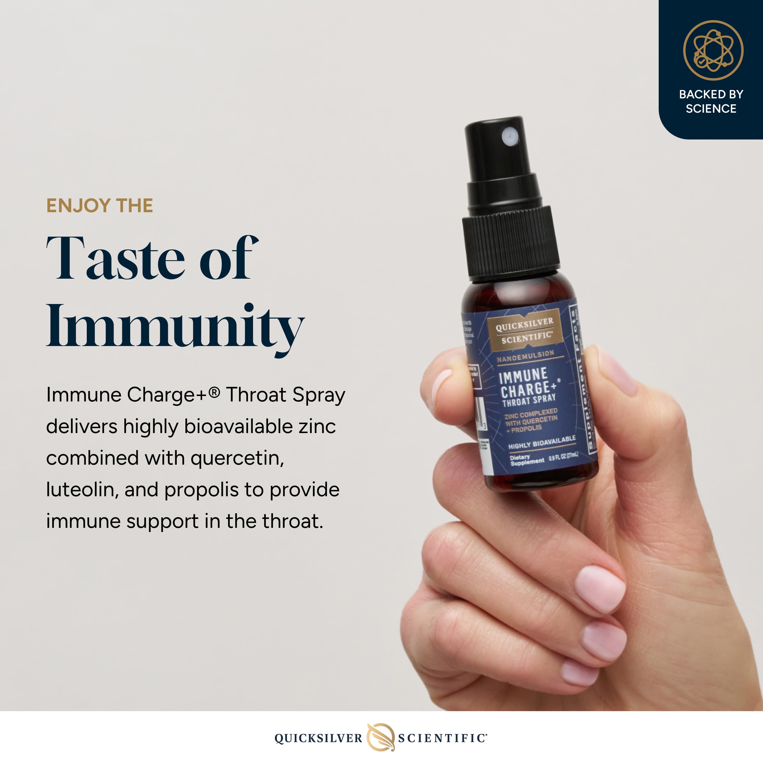 Quicksilver Scientific Immune Charge+ Zinc Throat Spray - Immune Support Liquid Supplement with Quercetin - 'Throat Coat' with Liposomal Absorption Technology (0.9 fl oz / 27ml) Quicksilver Scientific buy supplements canada