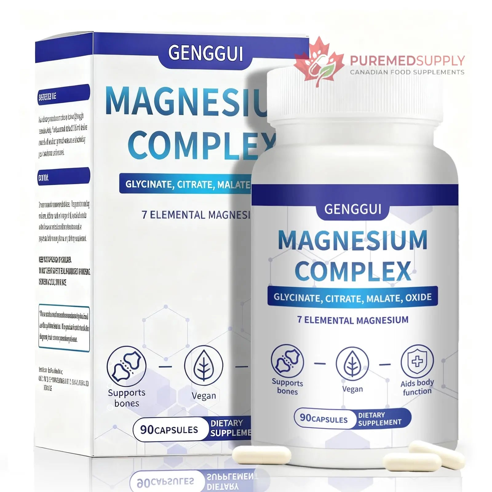 Magnesium Complex 1000mg - 7-in-1 Supplement with Glycinate, Citrate & Malate - Supports Muscle Relaxation, Sleep, Heart Health - High Absorption Capsules, 90 Count (1) CellJuvMax buy supplements canada