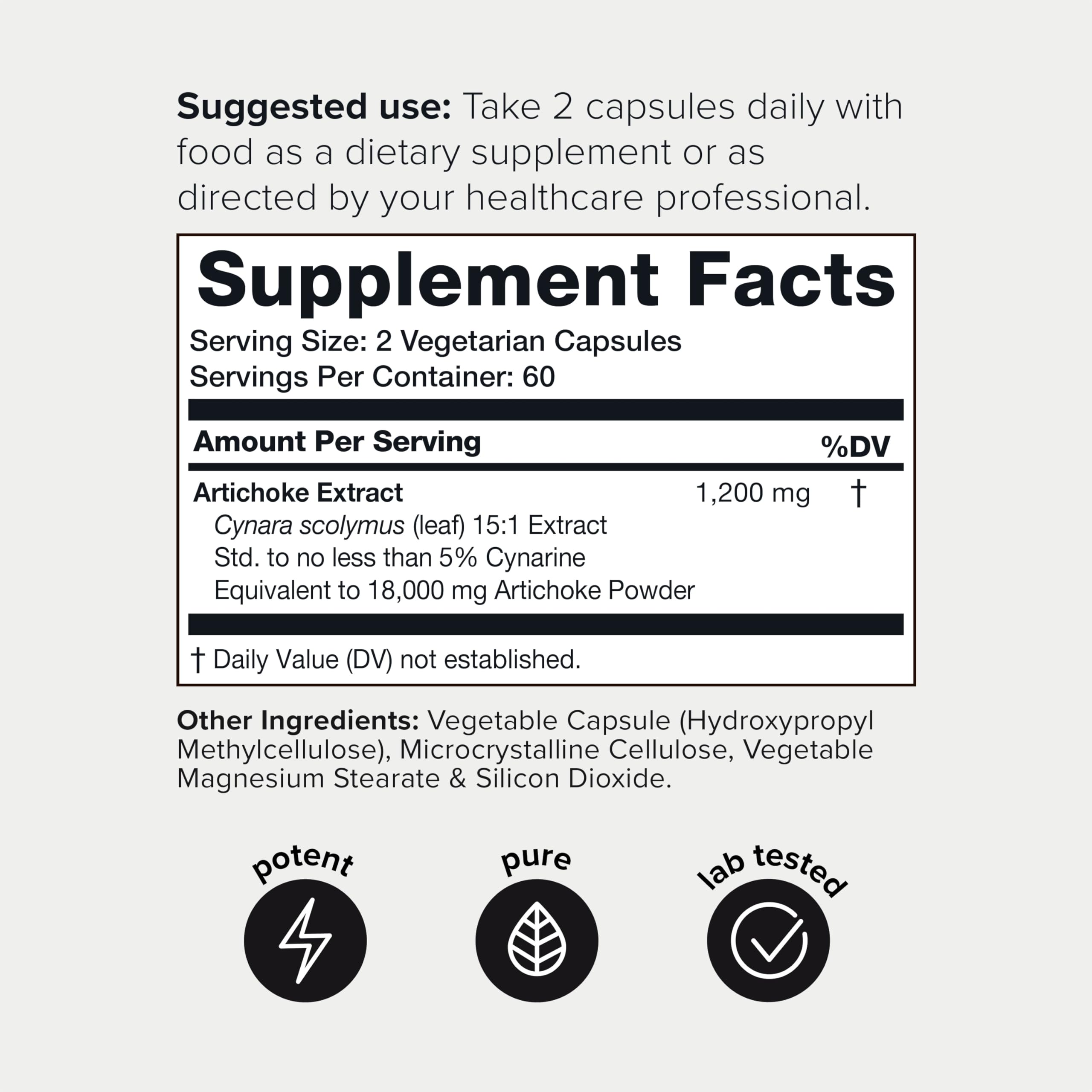 Artichoke Extract Capsules (18000mg) with 60mg of Cynarine - Digestion and Liver Toniiq buy supplements canada