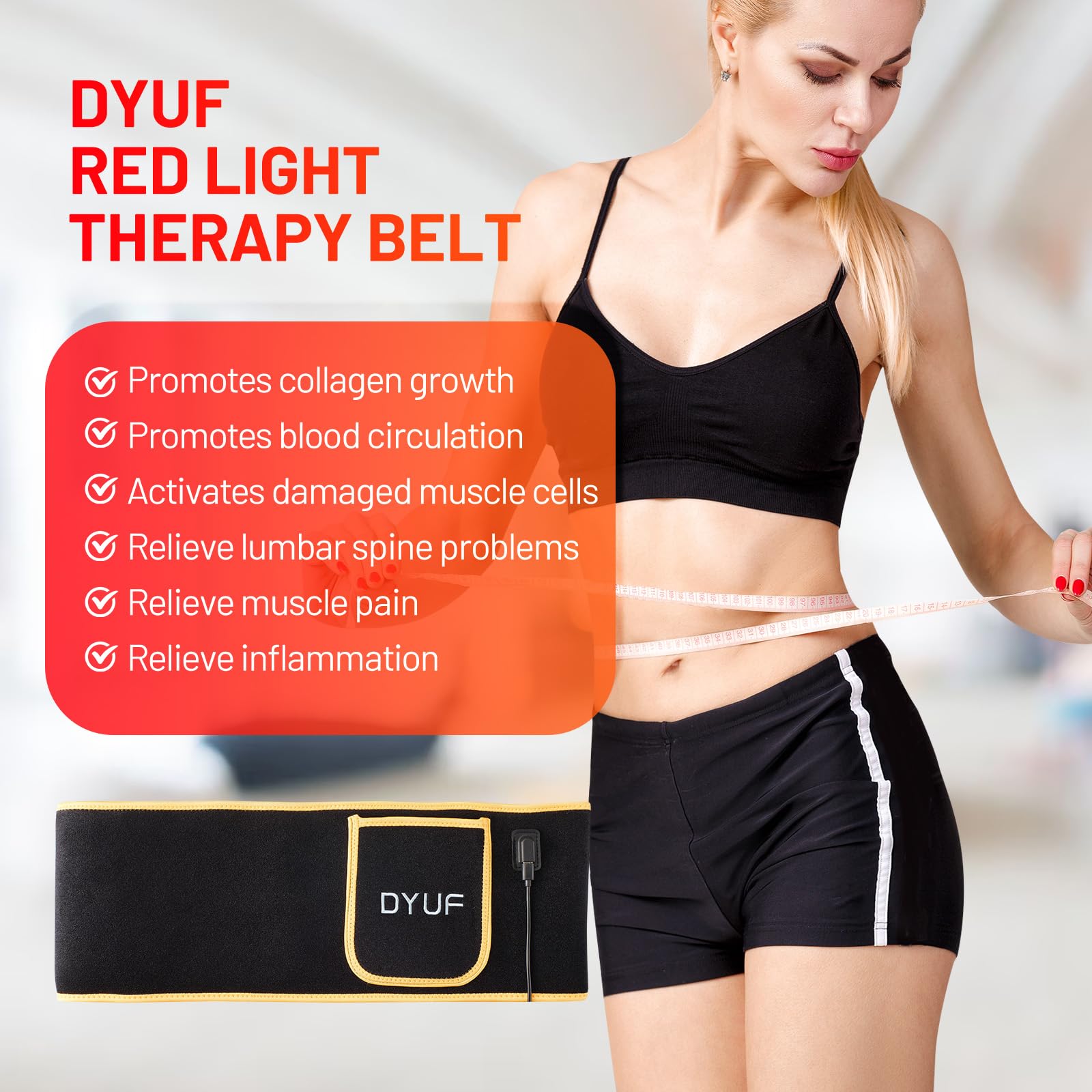 Red Light Therapy Belt DYUF Infrared Light Therapy : Muscle Recovery, Pain Relief, and Healing Device DYUF buy supplements canada